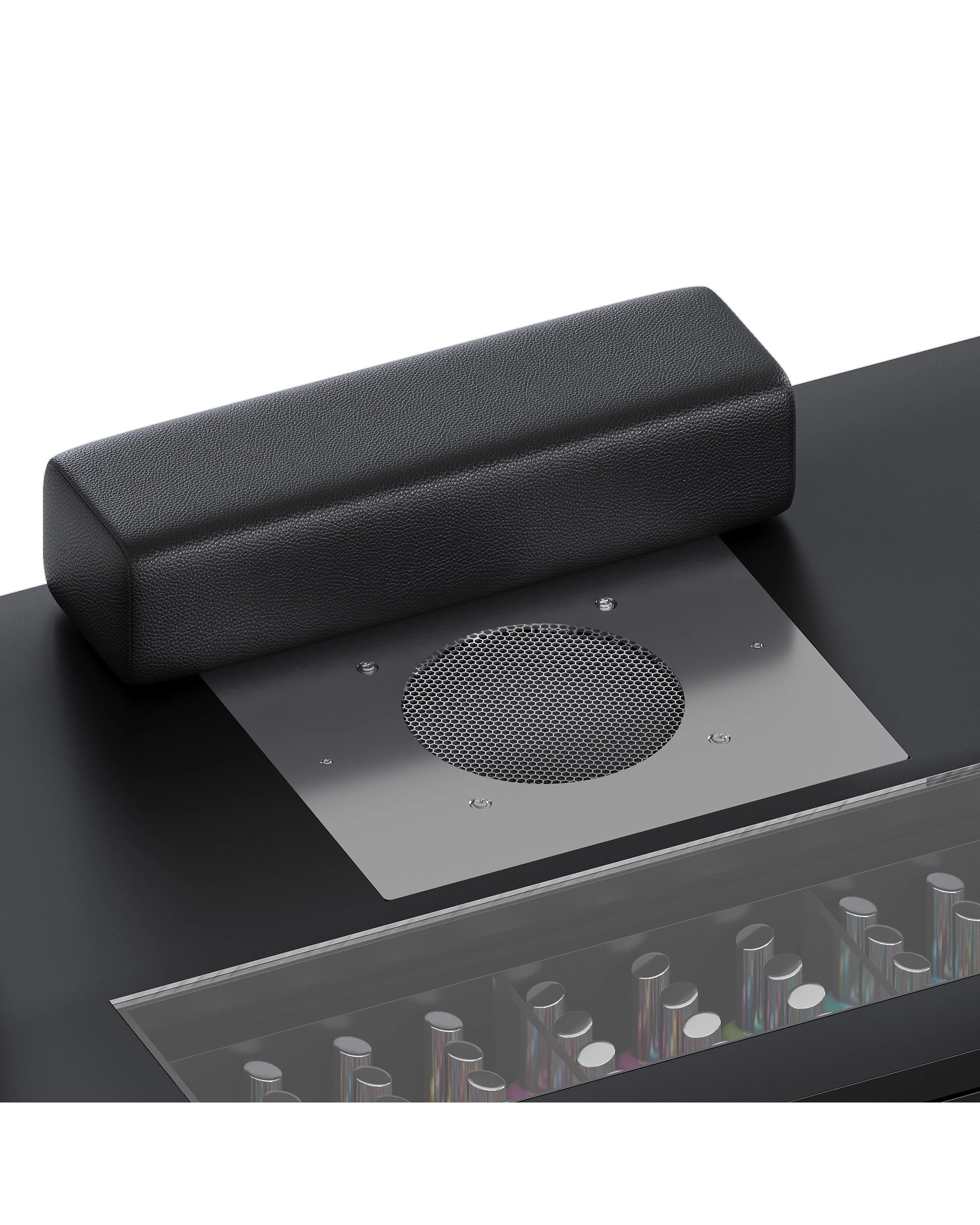 6 Advwin Vanity Nail Desk Manicure Table w/Glass Top Drawer Dust Collector Wireless Charging LED Light - Black, 6 of 10