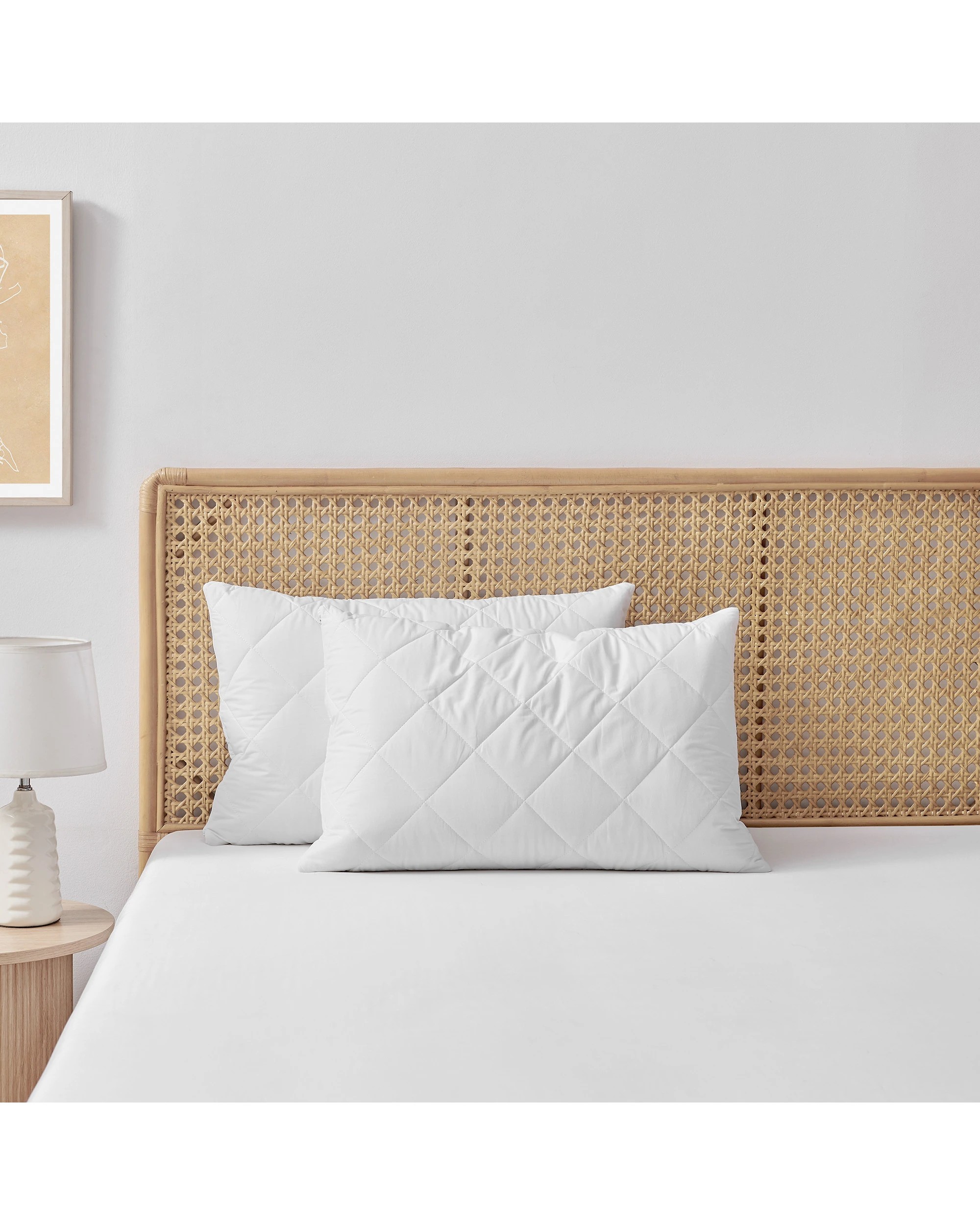 1 ESSN Healthguard Allergy Sensitive Cotton Cover Quilted Waterproof Pillow Protector (Twin Pack) Standard - White, 1 of 9