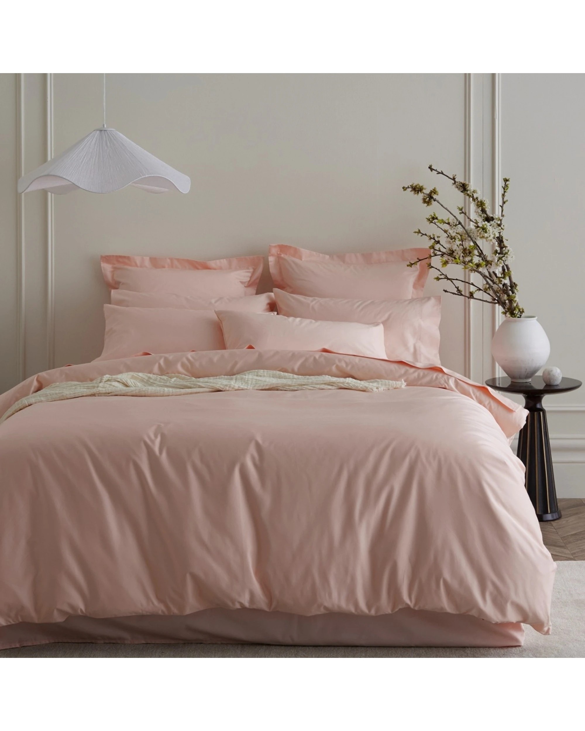 1 Bedding Co Quilt Cover Set 1200TC Egyptian Cotton Soft - Double Bed - Pink, 1 of 6