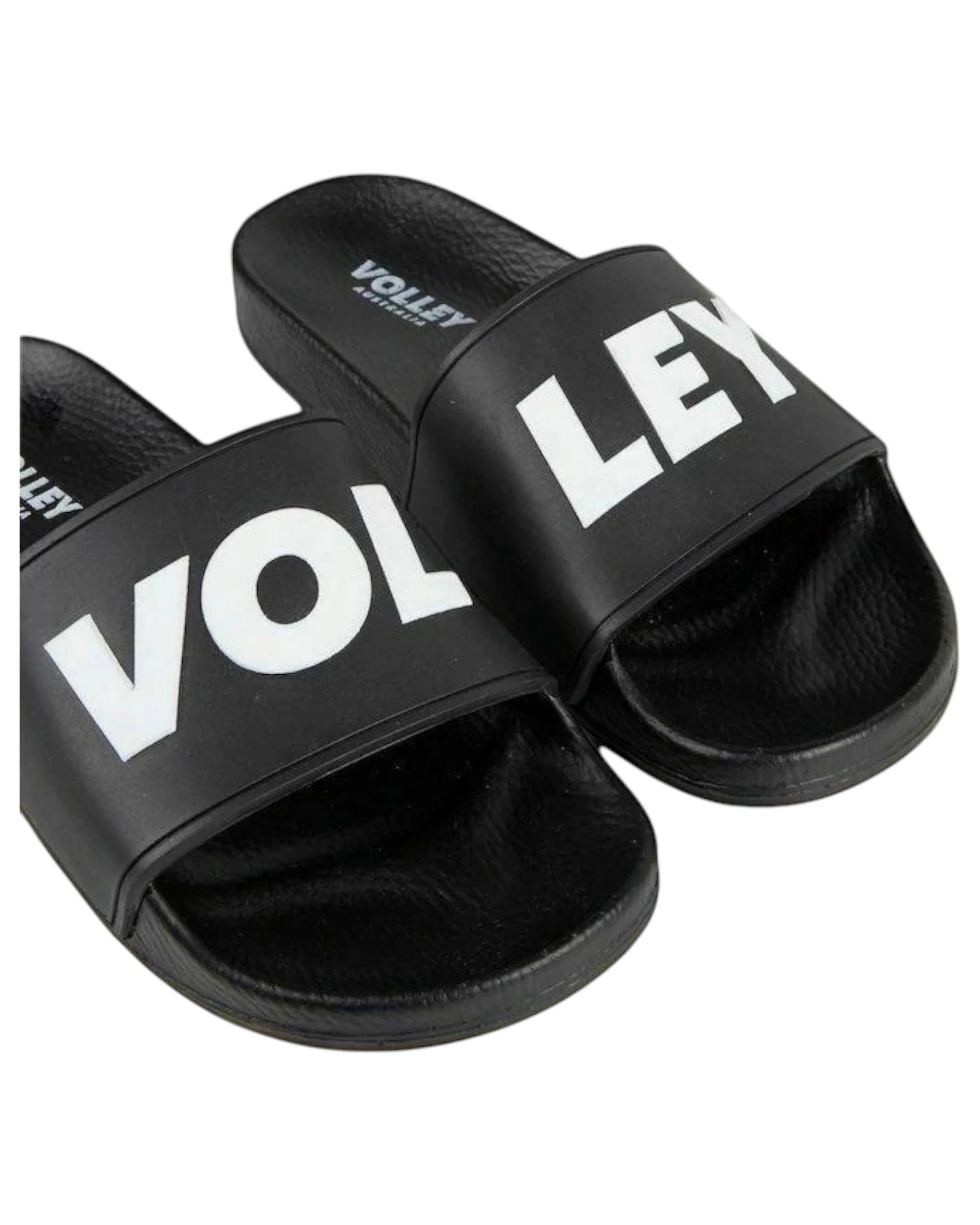 2 Volley Pool Slides Mens Shoes Sandals Thongs BLACK/WHITE, 2 of 4