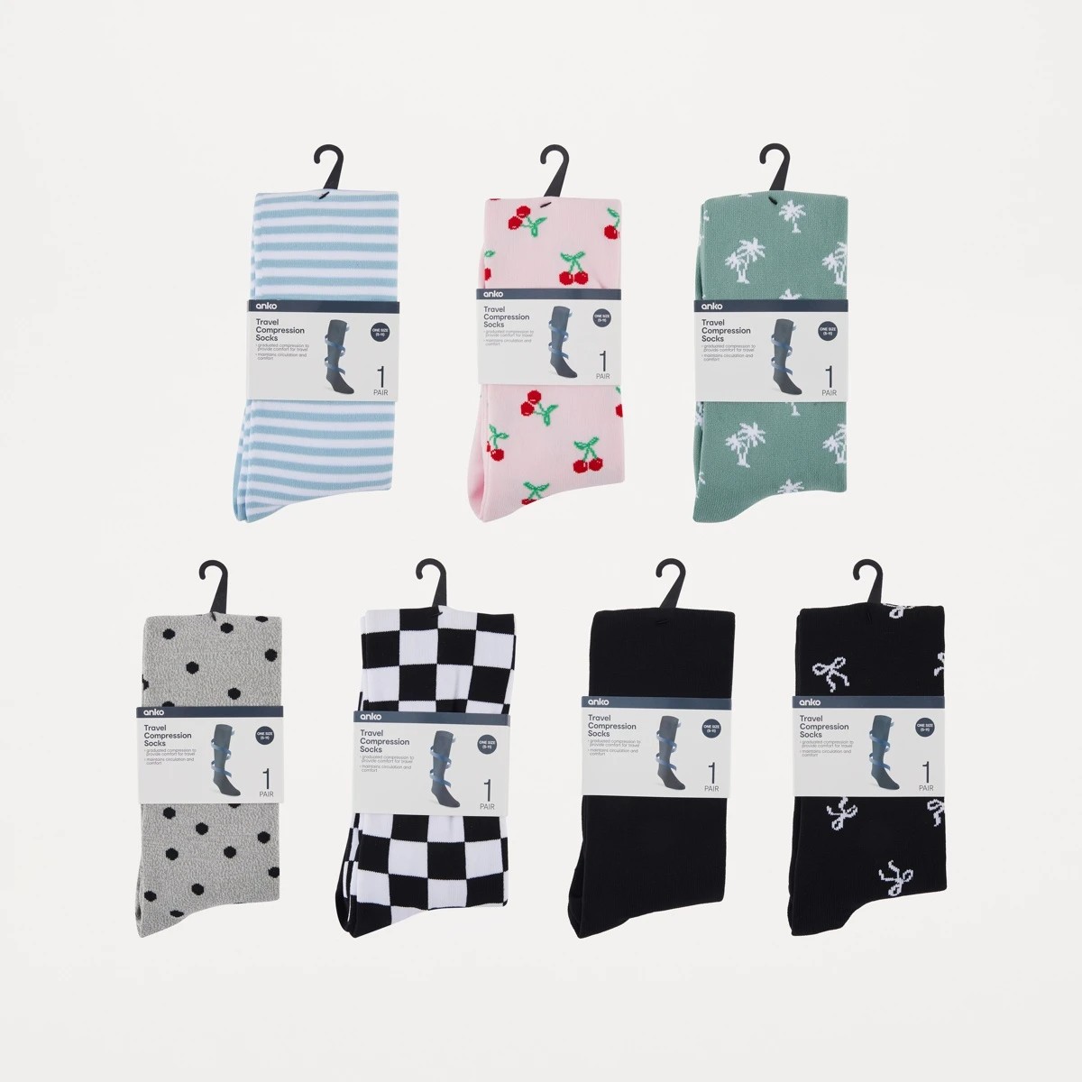 10 Travel Compression Socks - Assorted, 10 of 10