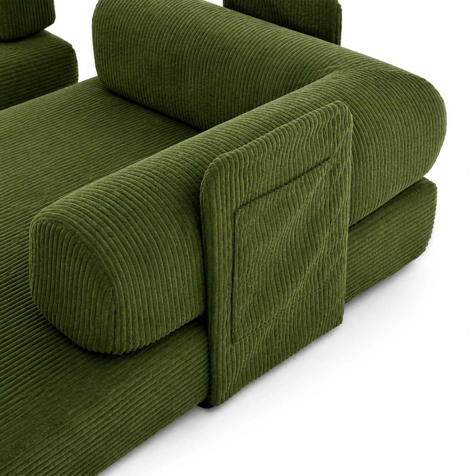 7 Advwin Folding Sofa Bed 5 in 1 Convertible Floor Loveseat Couch with L Shaped Armrests and Pockets - Green, 7 of 7