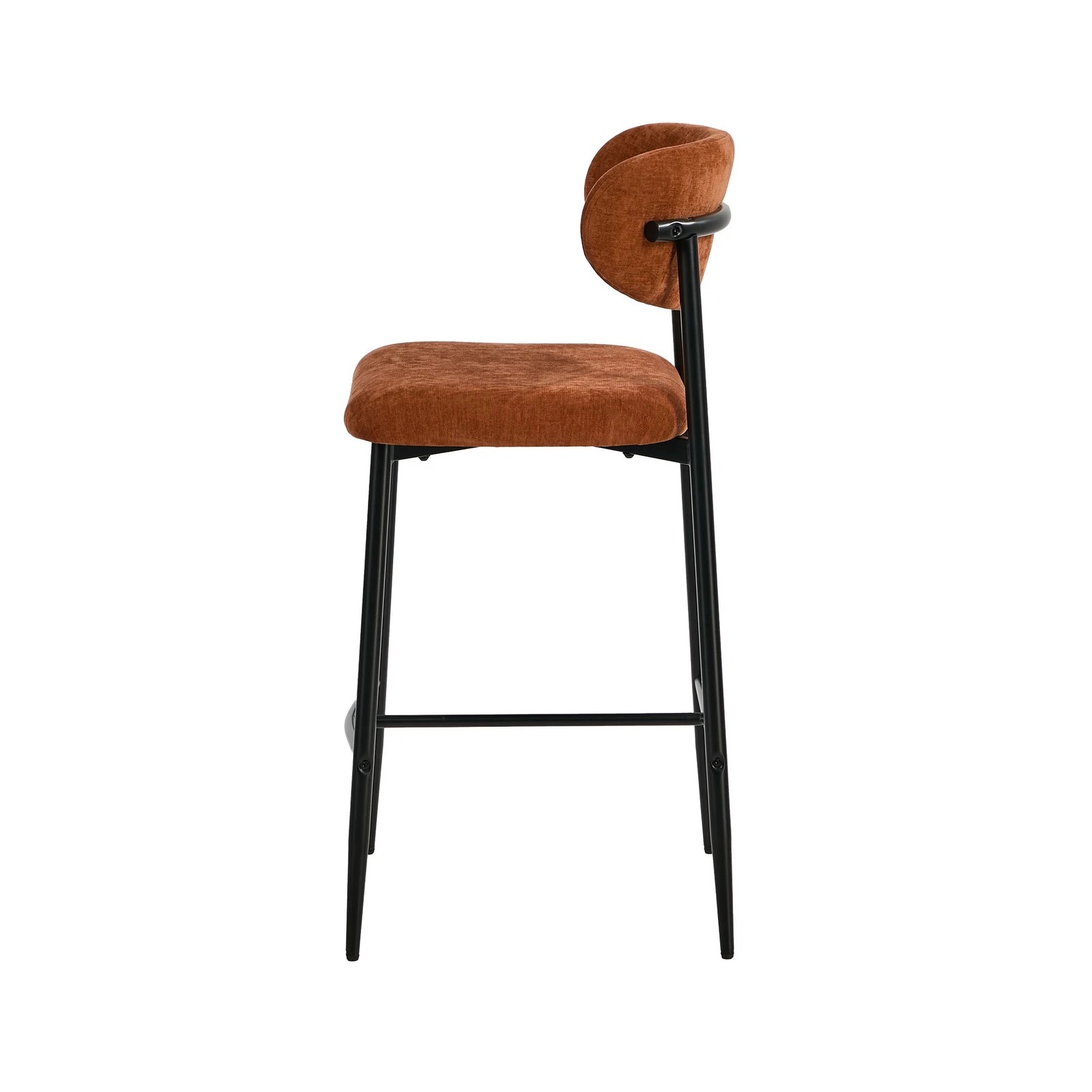 7 Oikiture 2x Bar Stools Kitchen Stool Counter Chair Fabric Organe - Orange, 7 of 8