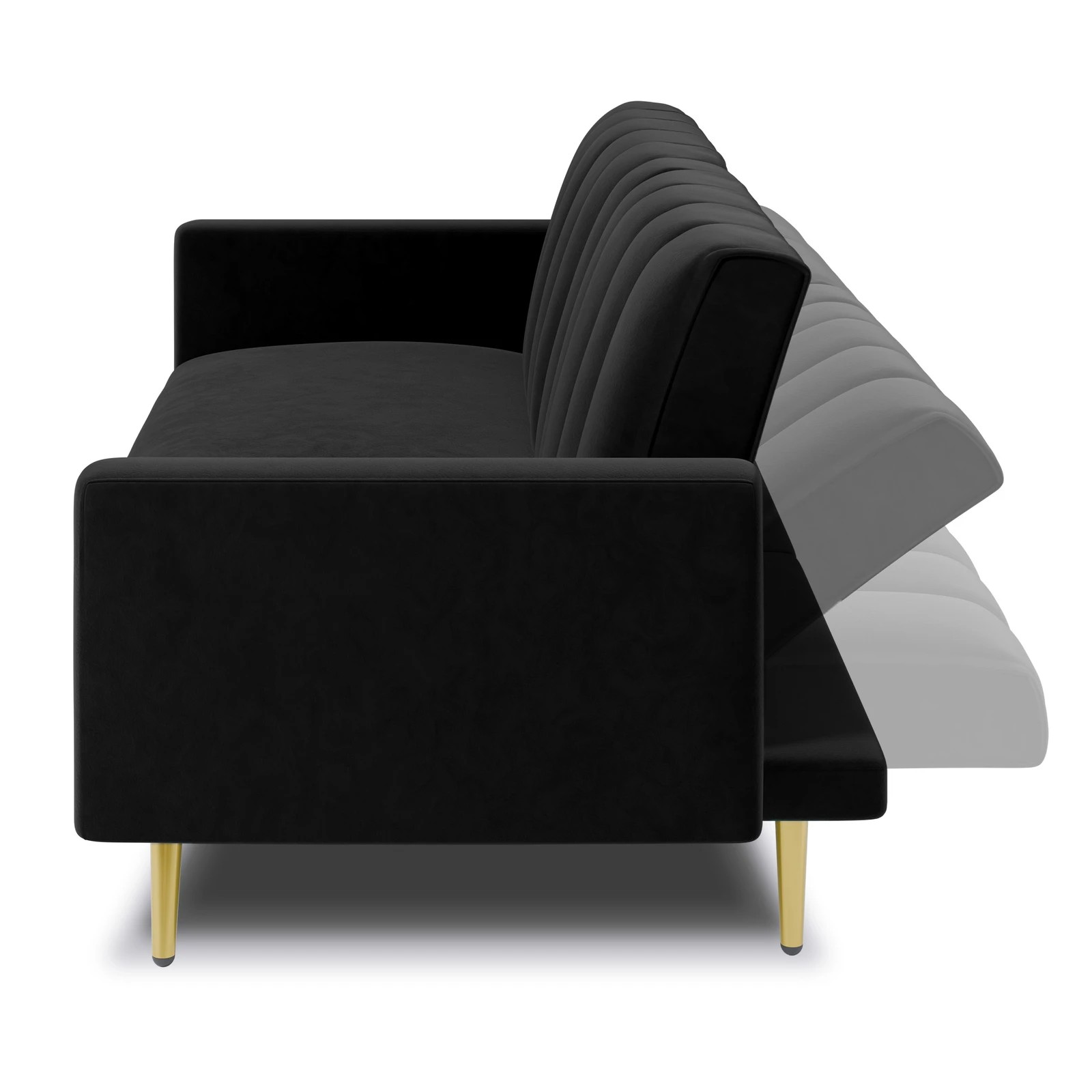 4 Alfordson Sofa Bed Couch 3 Seater Lounge Velvet - Black, 4 of 9