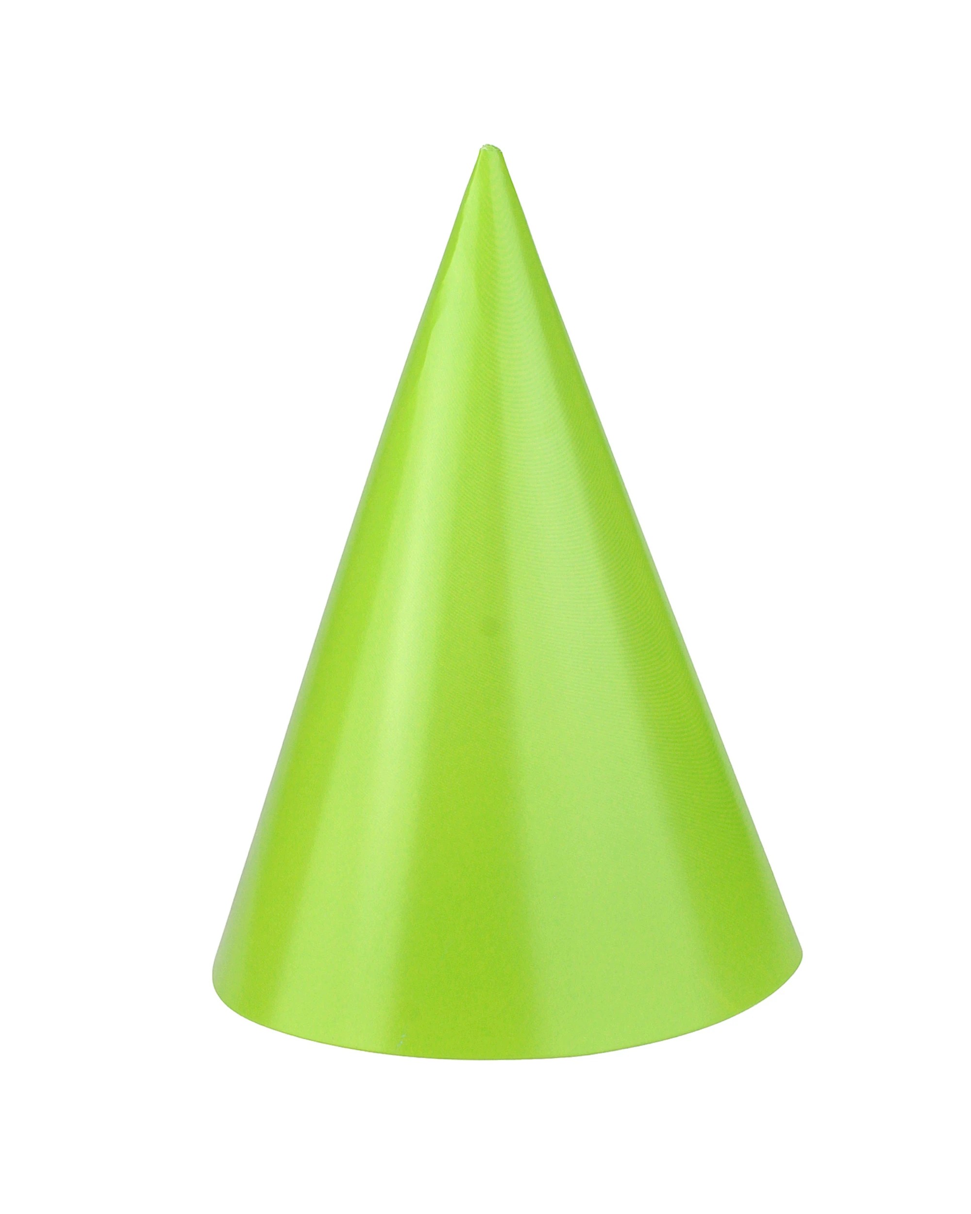 1 Partyrama Lime Coloured Party Hats Pack of 6 - Green, 1 of 3