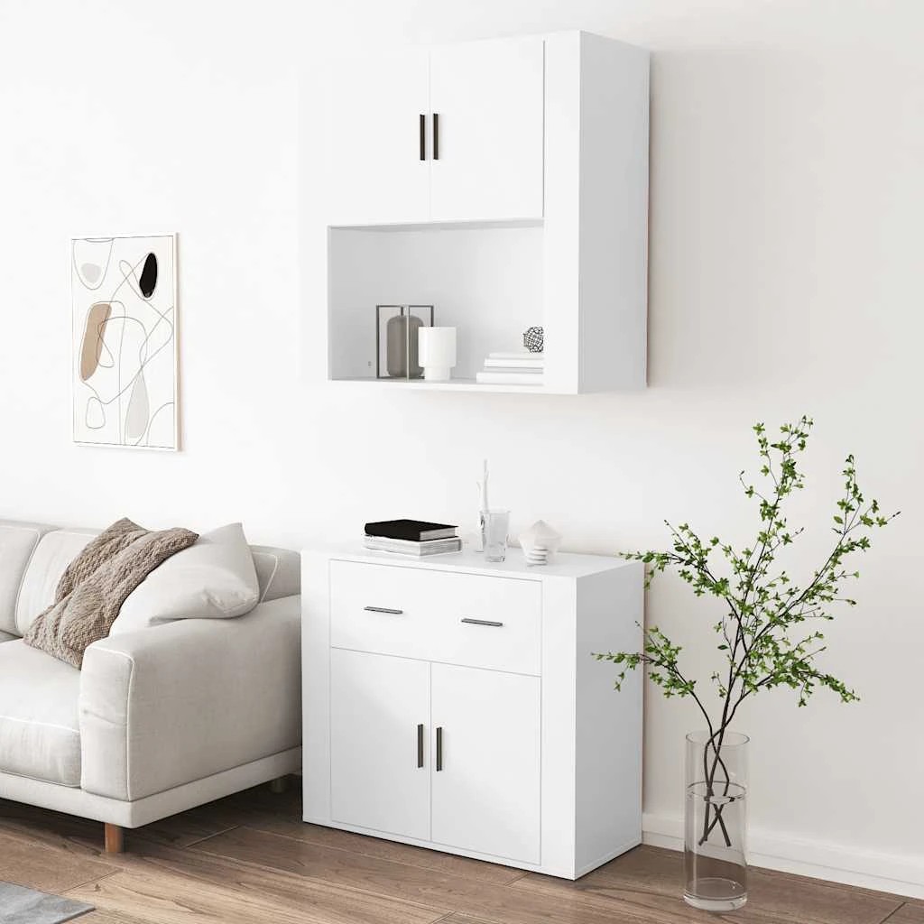 3 vidaXL Modern Highboard for Living Room Ample Storage - White, 3 of 9