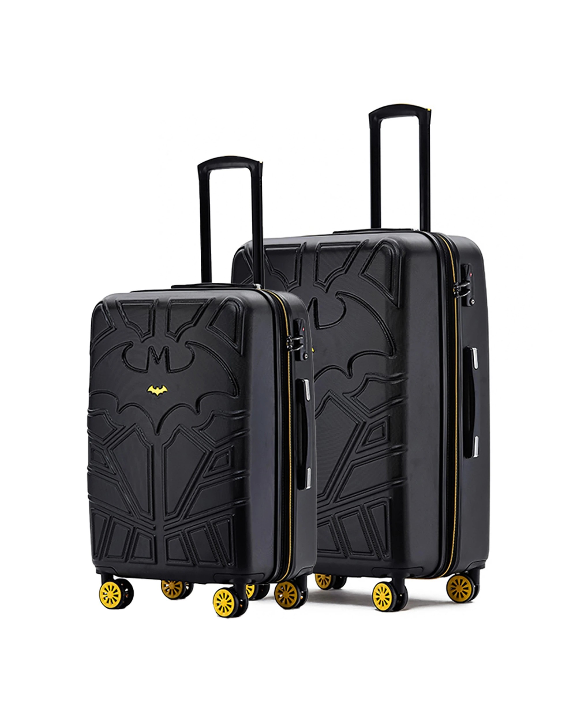 1 Batman 2pc Batman 24" 28" Trolley Checked Luggage Travel Suitcase Case Set - Black, 1 of 3
