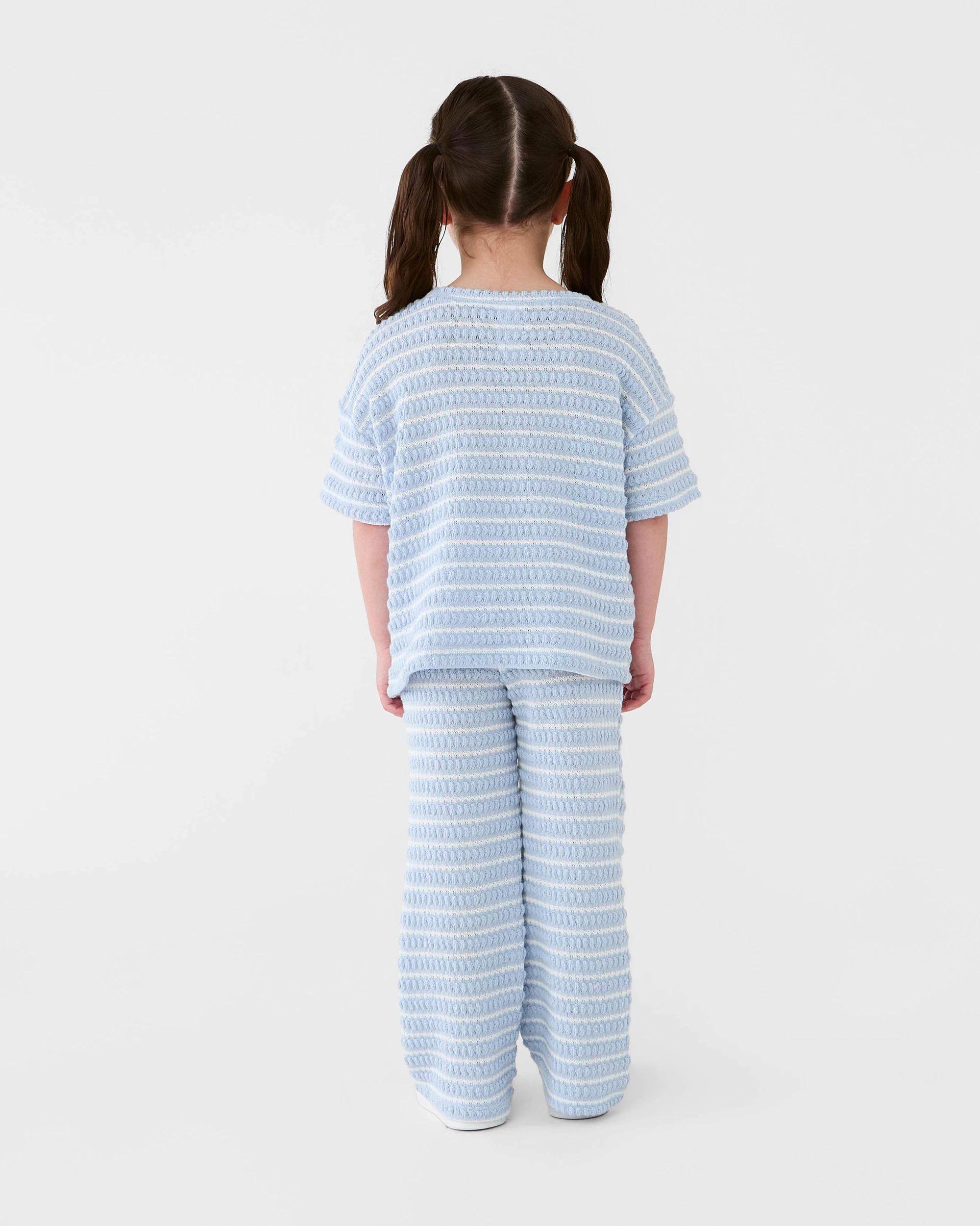 2 Oversized T-shirt and Pants Set Blu Stripe, 2 of 7