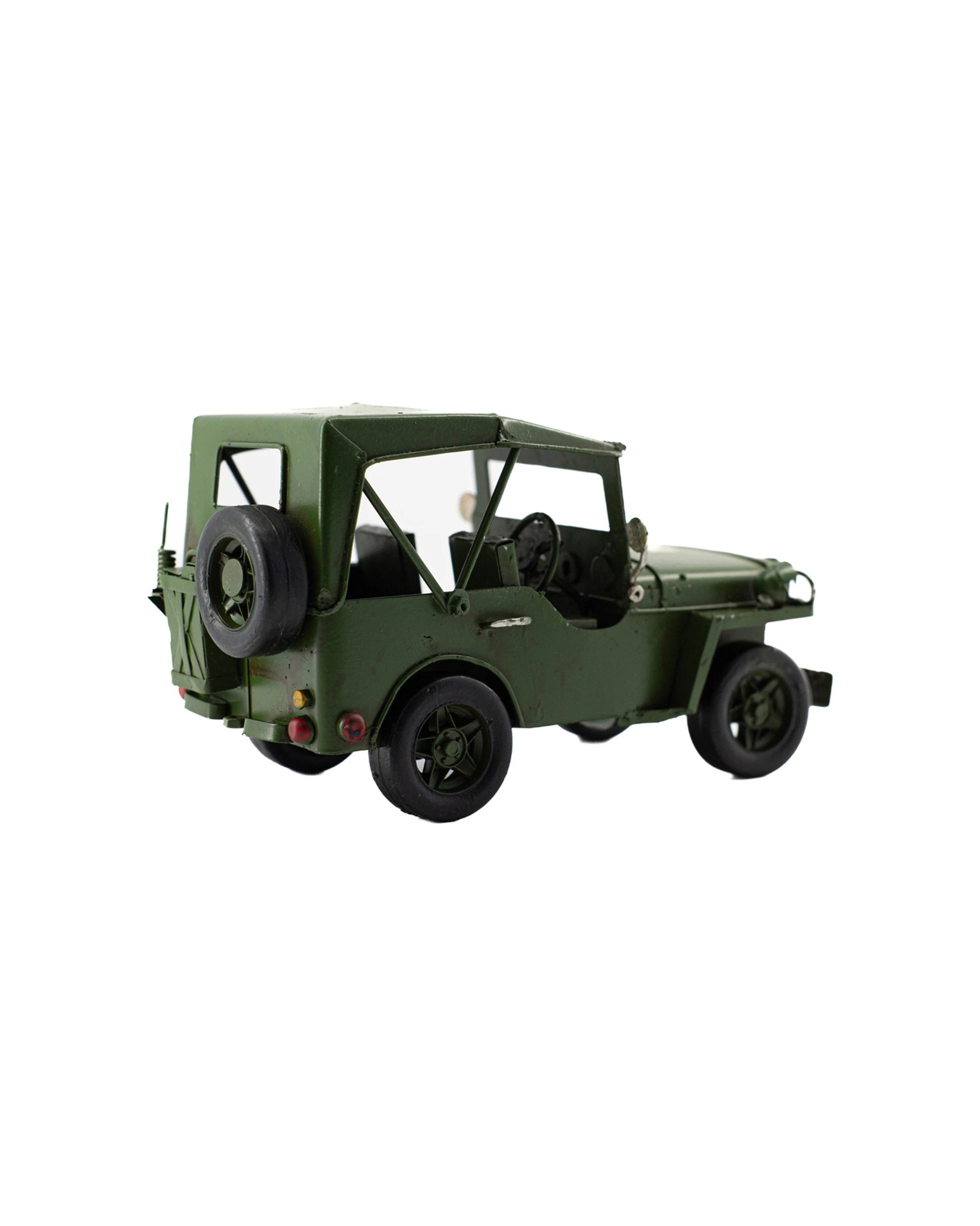 5 Boyle Jeep With Canopy Metal Display Ornament Decor 17cm - Green, 5 of 6