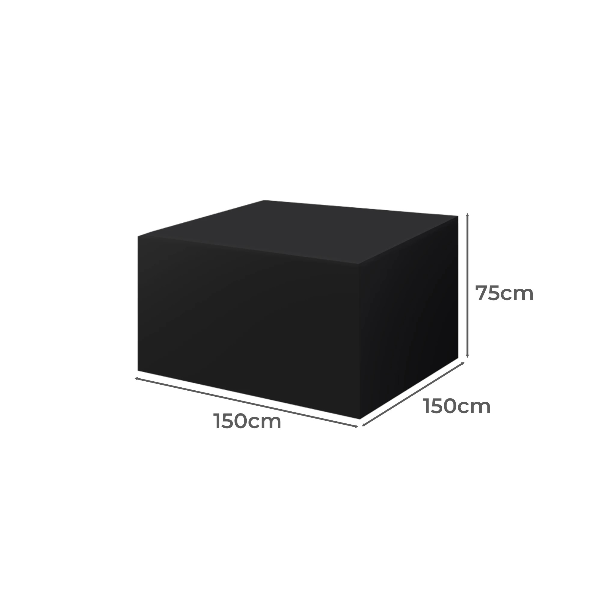 3 Marlow 150x150x75cm Outdoor Funiture Cover - Black, 3 of 7