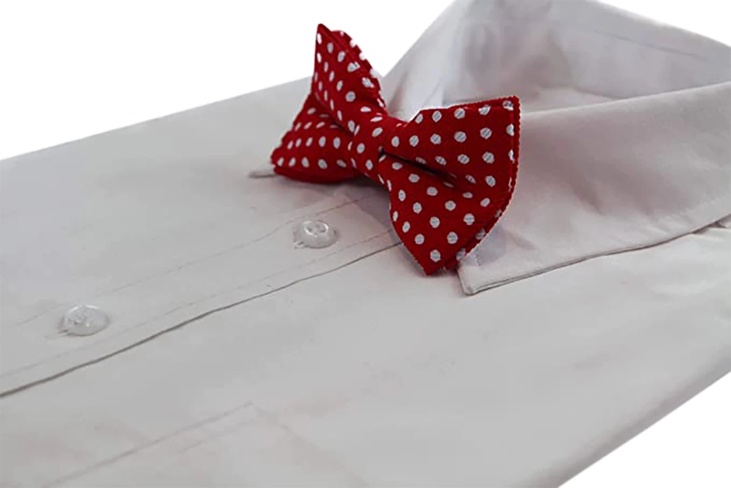 4 Zasel Mens Red & White Cord Polka Dot Patterned Bow Tie - Multi, 4 of 4