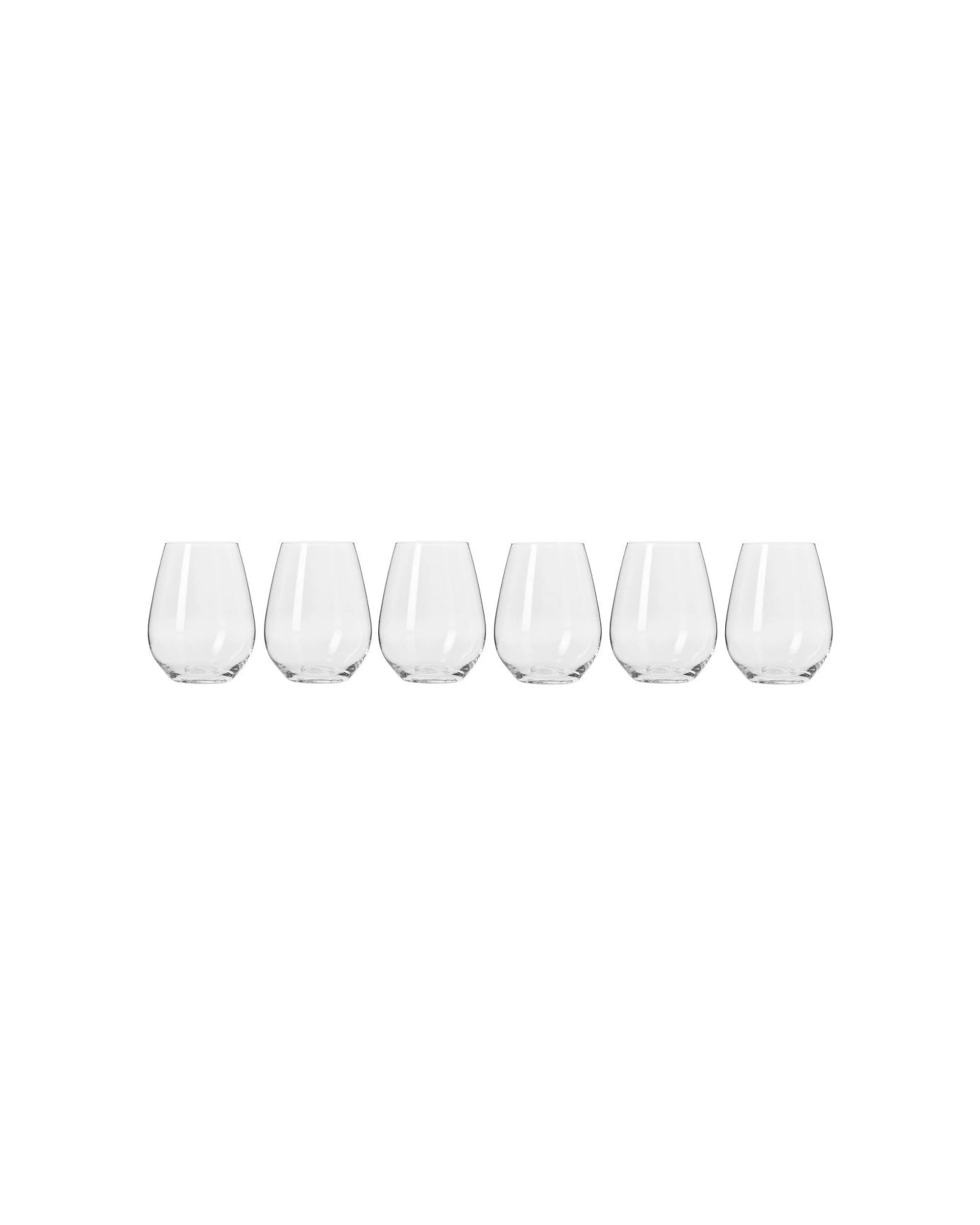 1 Krosno Harmony 6-Piece 440ml Stemless Wine Glass Set - Plain, 1 of 6