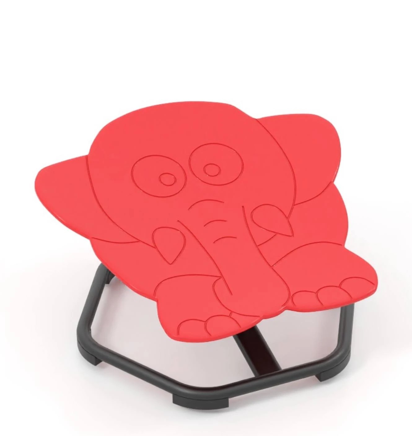 1 Costway Swivel Chair Elephant 360° Spinning Chair - Red, 1 of 1