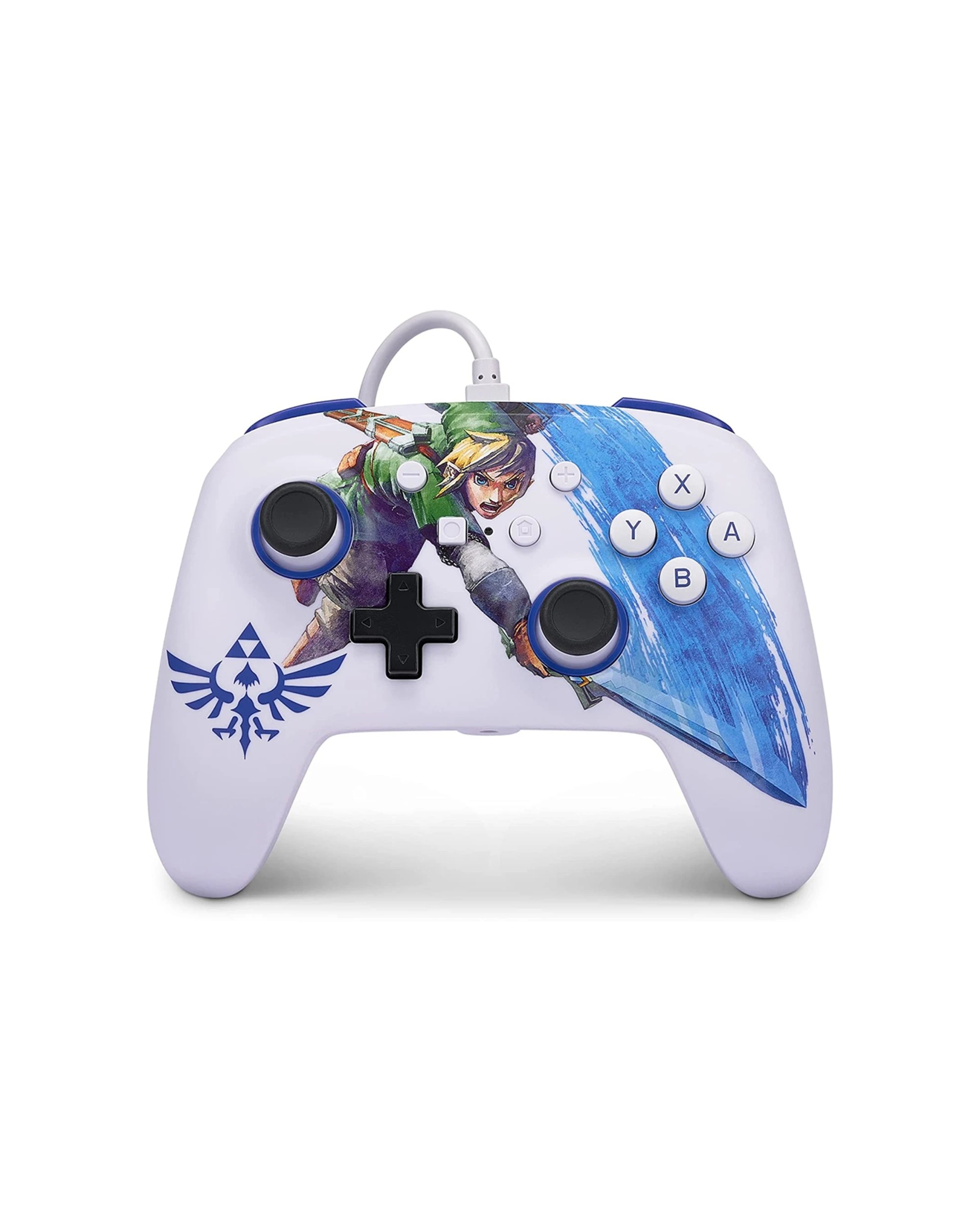 1 Powera Enhanced Wired Controller For Nintendo Switch Master Sword 3.5mm Jack
 - white, 1 of 3