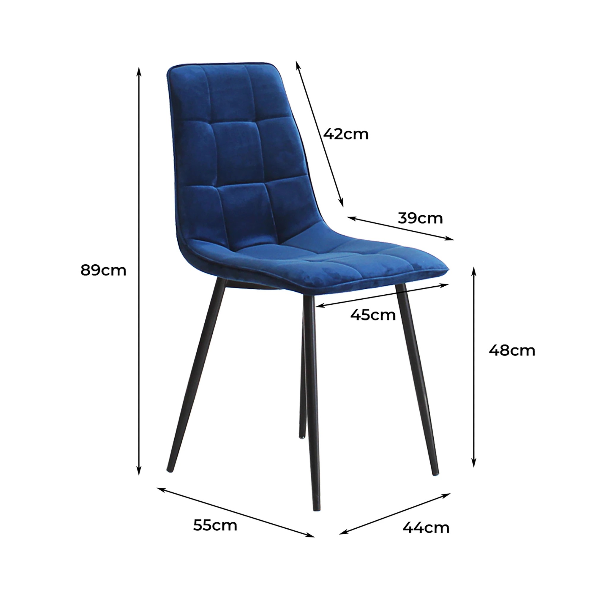 3 Levede 8x Dining Chairs Kitchen Velvet Chair Lounge Room Retro Padded Seat Blue, 3 of 8