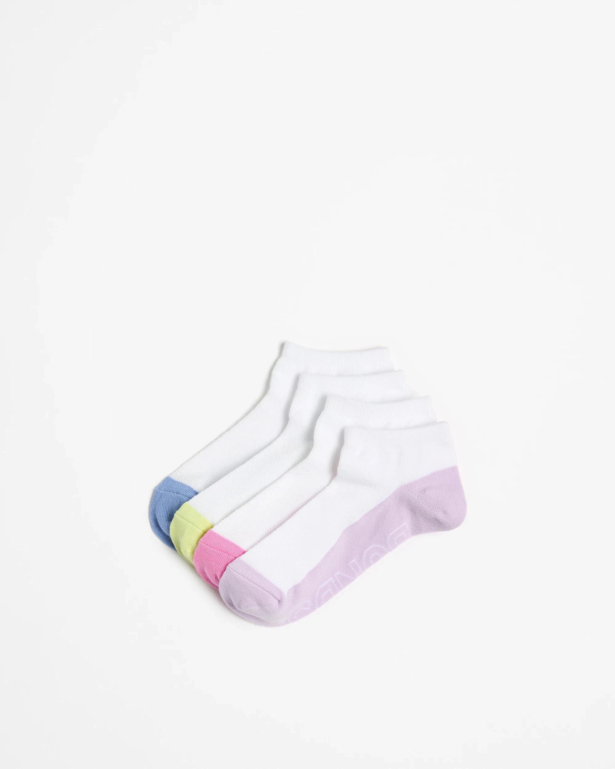 1 Cotton Blend Logo Lightweight Low Cut Socks 4 Pack - Bonds WHITE GIRLS, 1 of 3