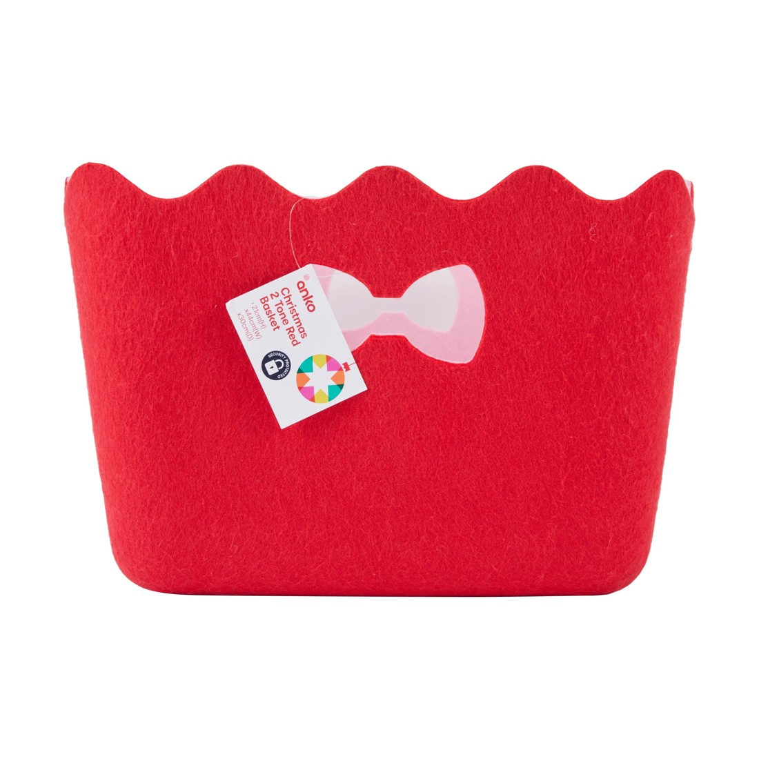 5 Christmas 2 Tone Red Felt Basket, 5 of 5