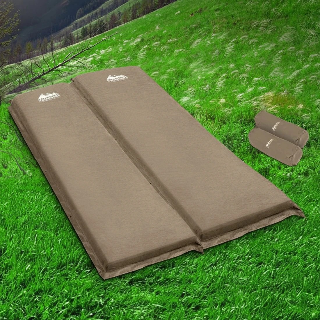 5 Weisshorn Self Inflating Mattress Camping Sleeping Mat Air Bed Double Set Coffee - Brown, 5 of 5