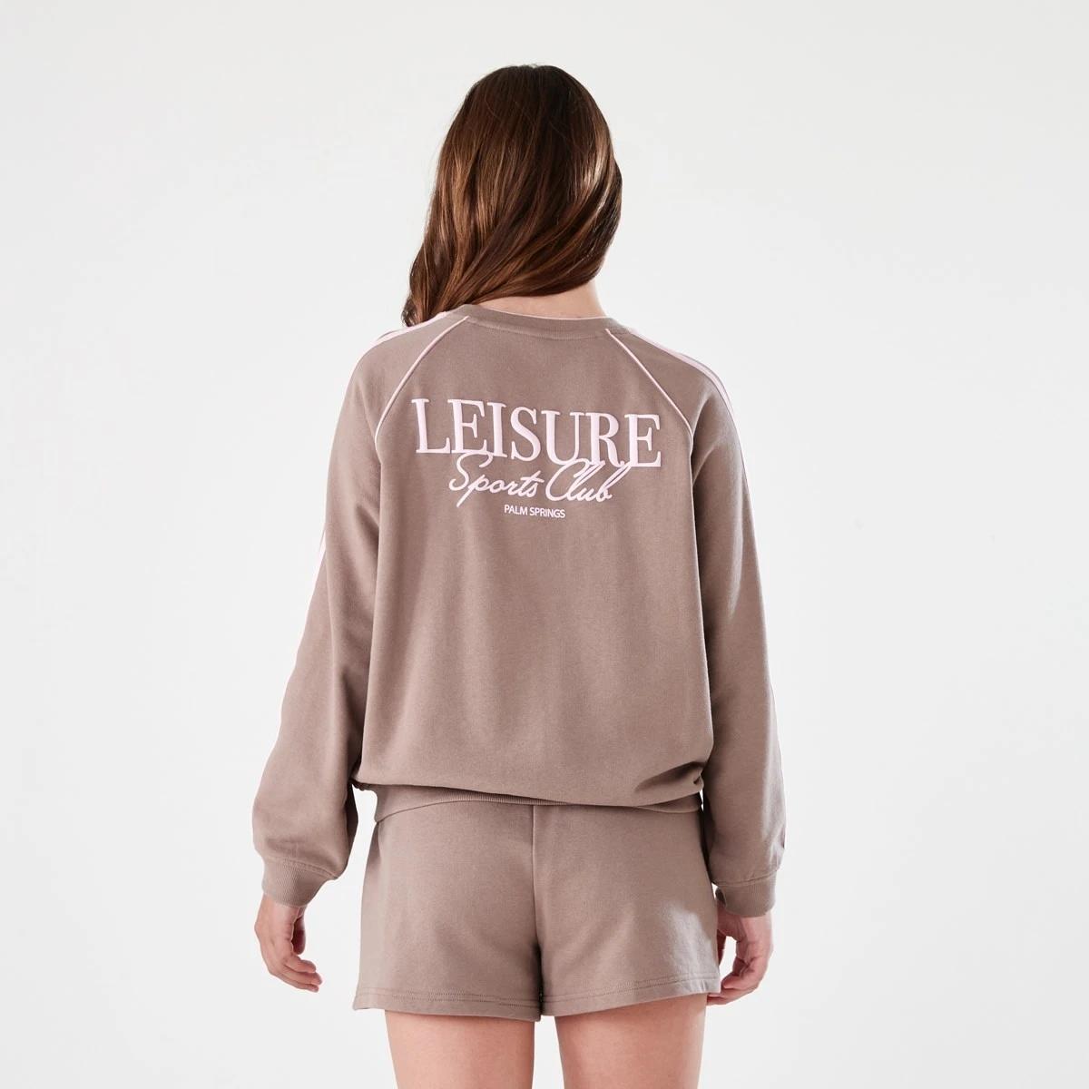 2 French Terry Crew Sweatshirt LEISURE PALM SPRINGS BROWN, 2 of 9