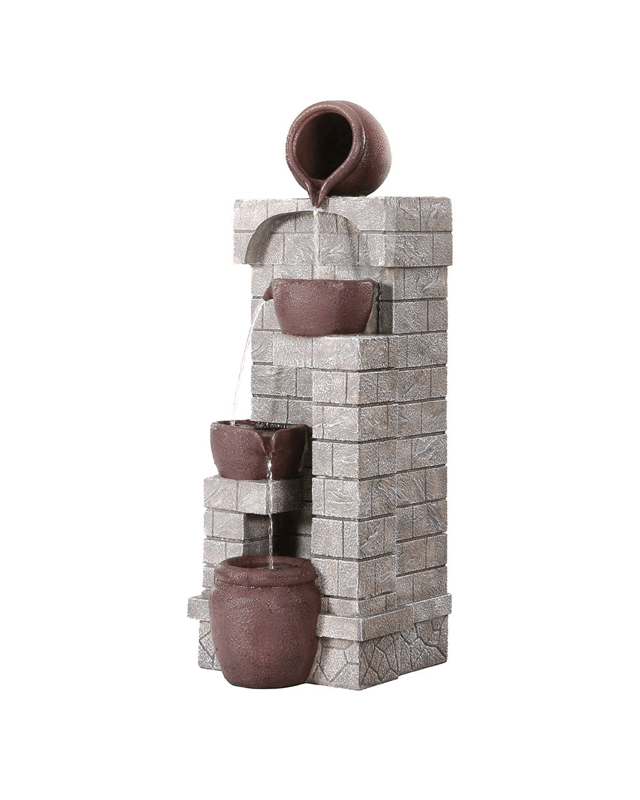 Gardeon Solar Fountain Water Feature  Pot Outdoor Indoor 4-Tier Cascading - M