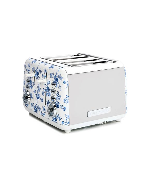 Laura Ashley 4 Slice Bread Toaster Stainless Steel - China Rose - Silver