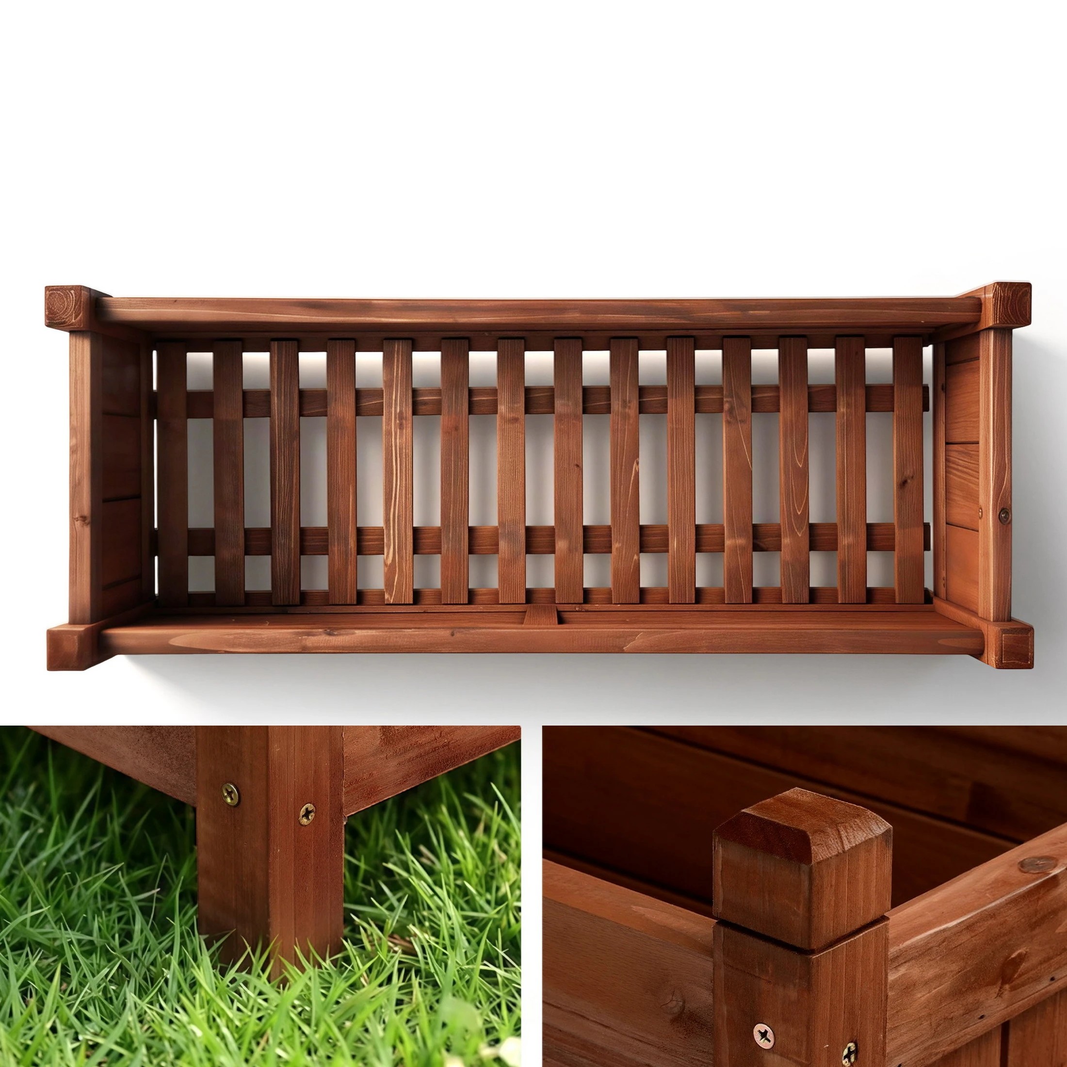 5 Green Fingers Garden Bed Wooden Planter Box Raised Container Growing - Brown, 5 of 9