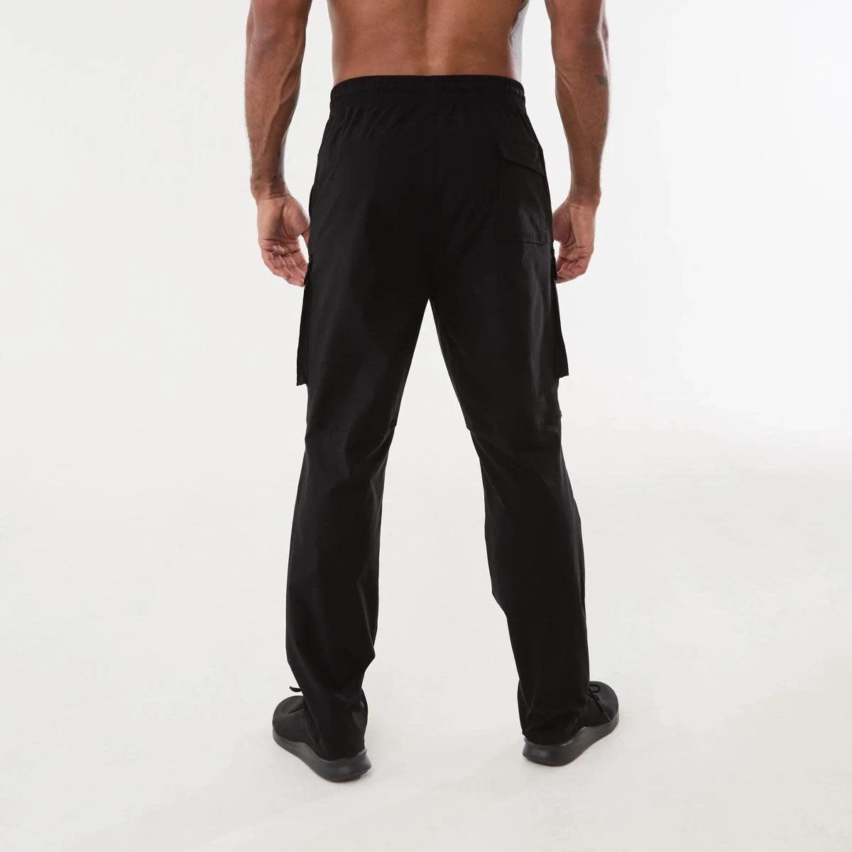 3 Active Mens Woven Cargo Pants BLACK, 3 of 6