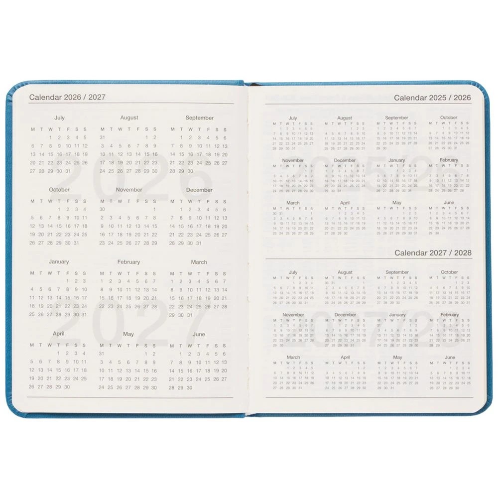 3 J.Burrows A6 Week to View PU FY26/27 Diary Blue, 3 of 6