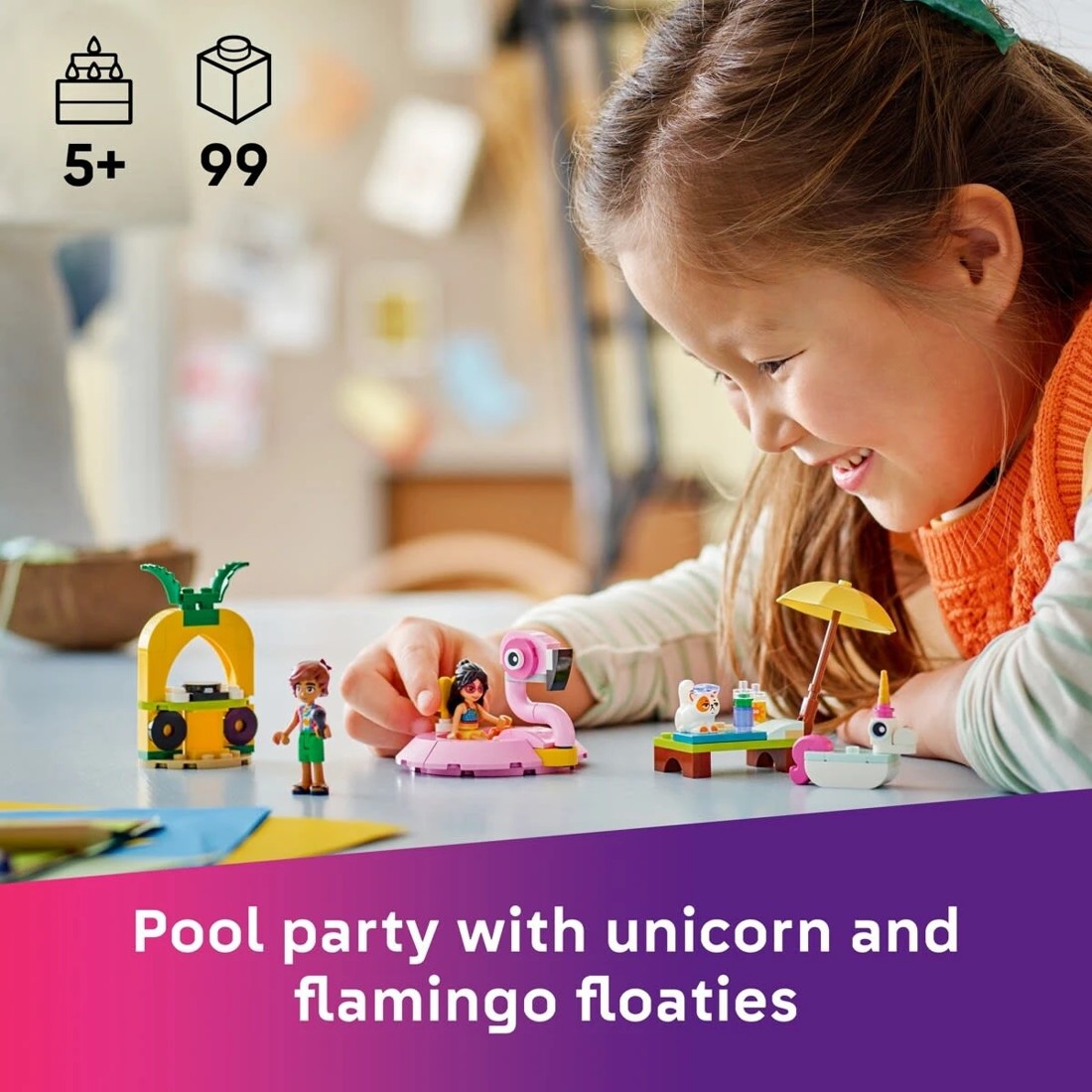 4 LEGO Friends Unicorn & Flamingo Pool Party 42658, 4 of 11