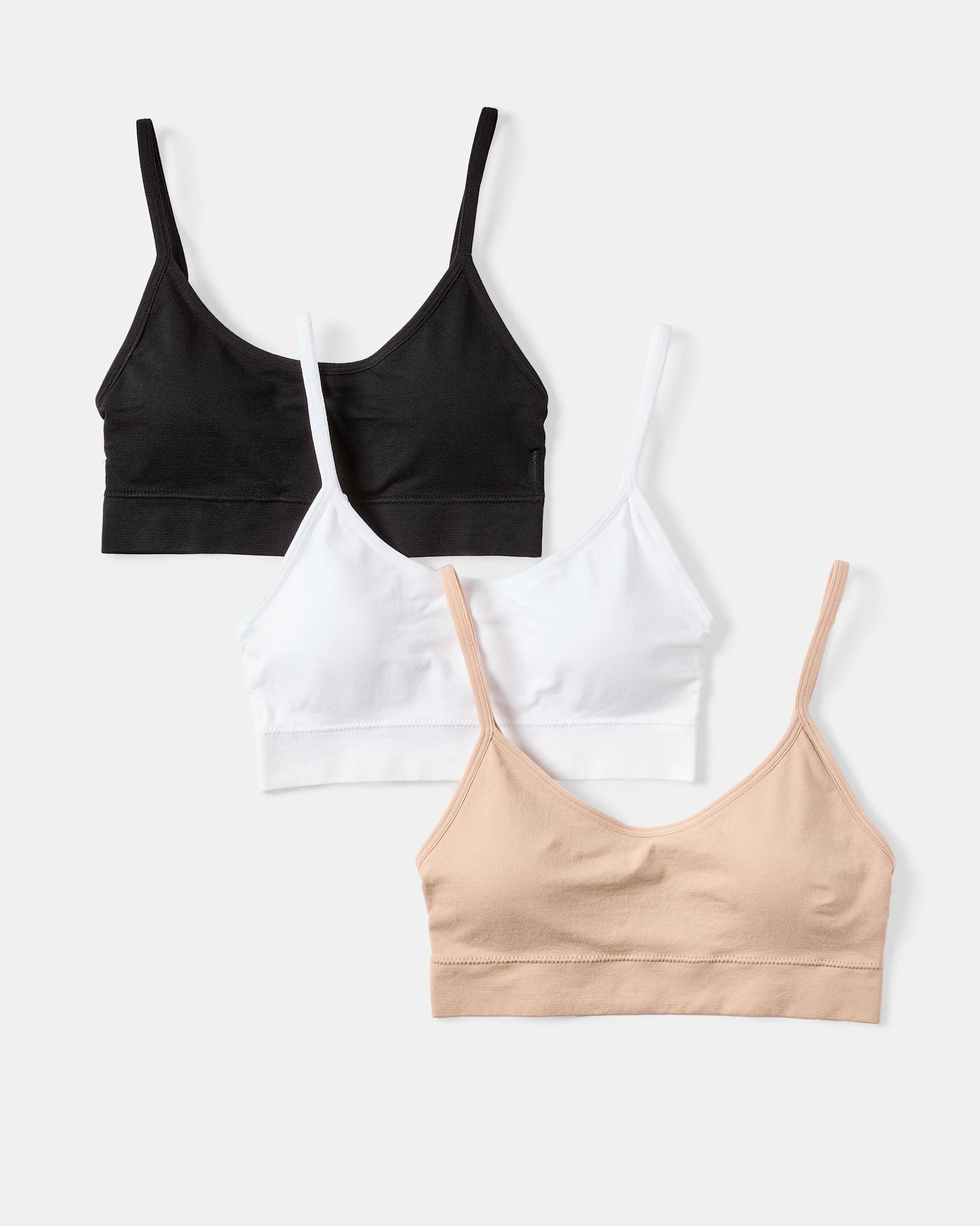 1 3 Pack Wirefree Seamfree Scoop Crop Ssb Wh Blk