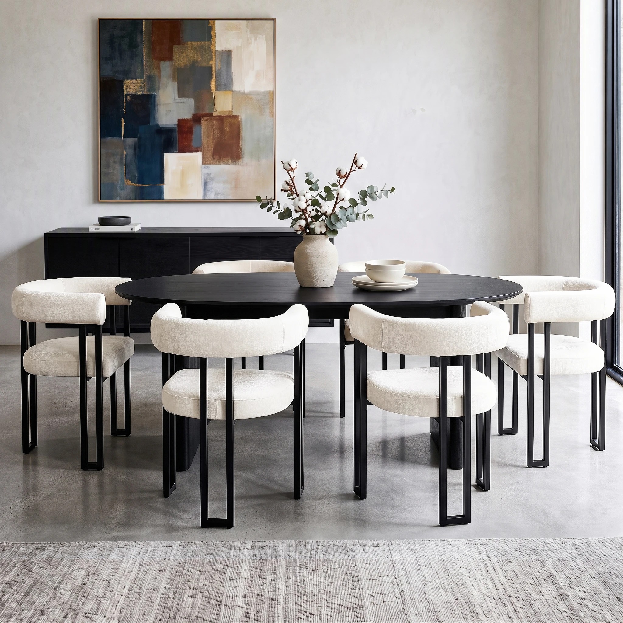 4 Artiss Dining Chairs Set of 6 Upholstered Barrel Chairs with Curved Armrests & Back - Beige, 4 of 9