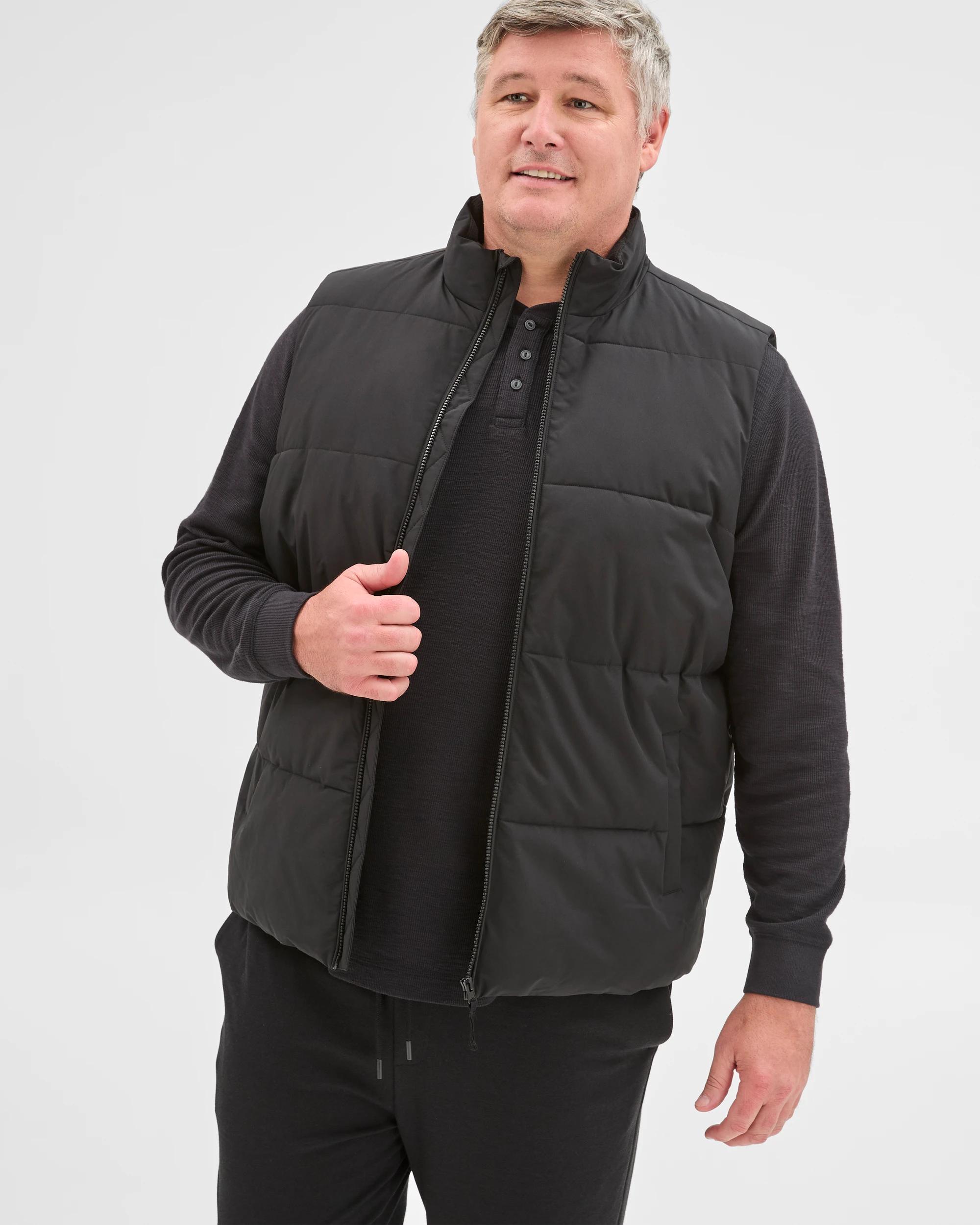 1 Target Man Plus Plus Size Core Recycled Puffer Vest BLACK, 1 of 5