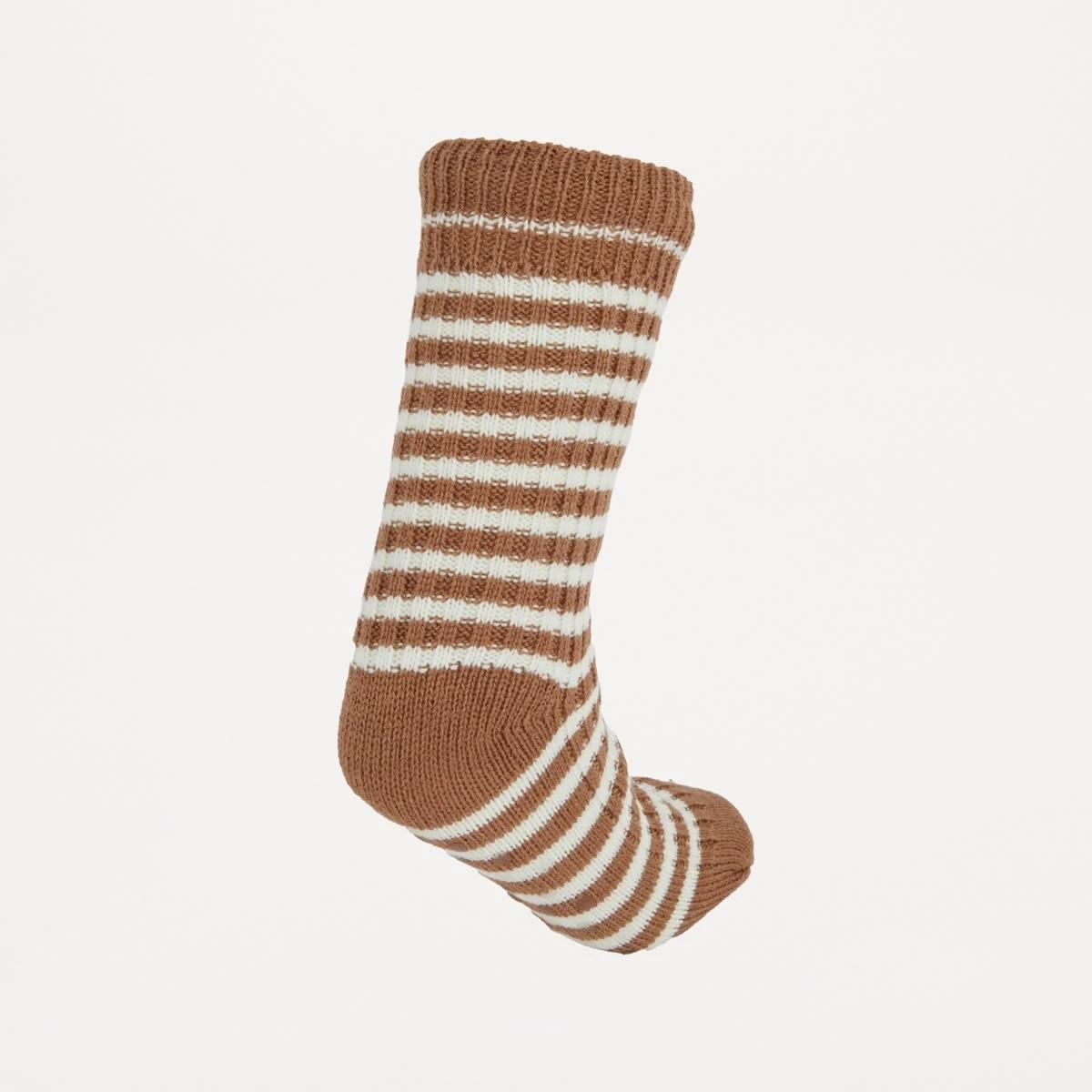 2 Knitted Lounge Socks Bn Wt Strp, 2 of 3