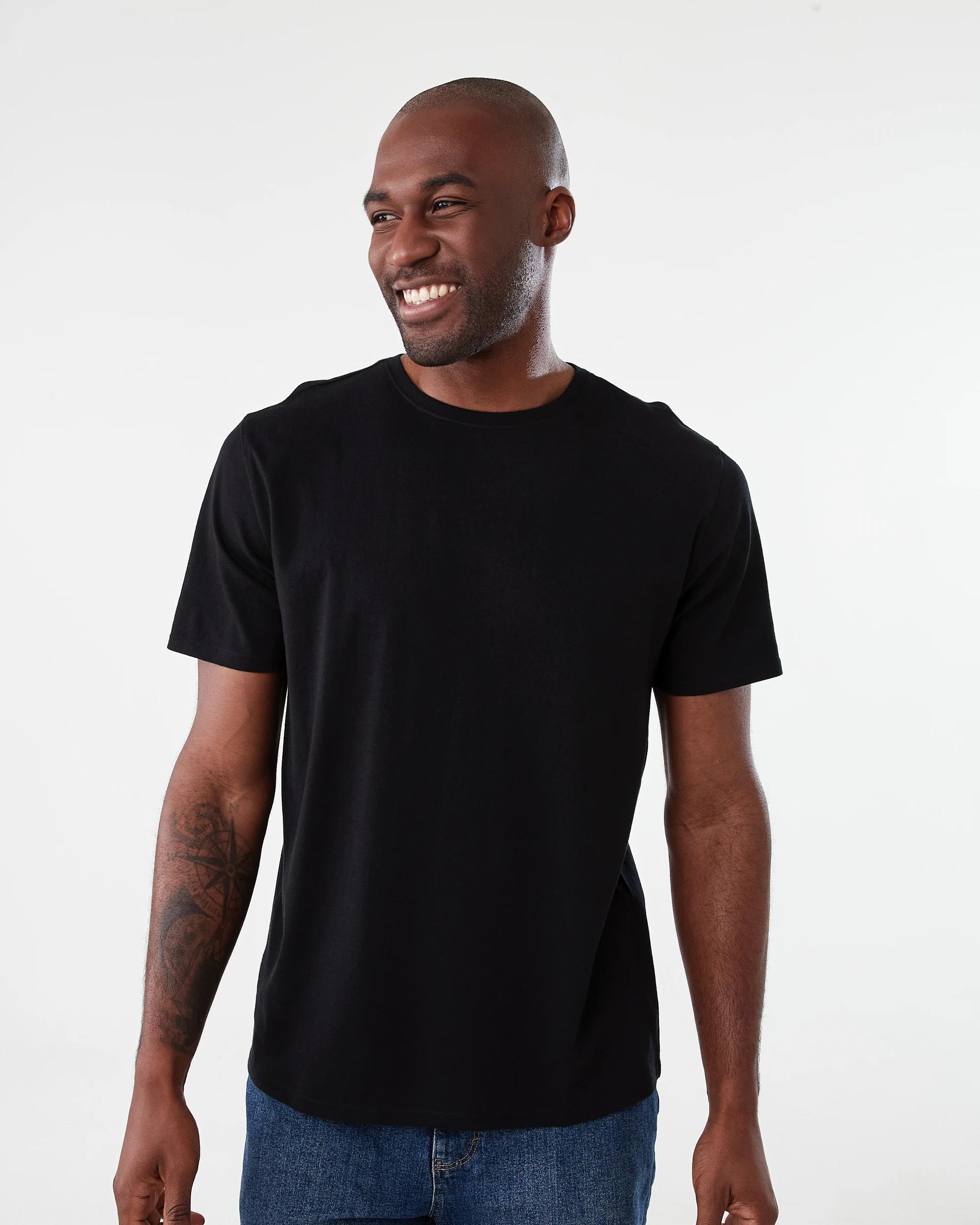 1 Plain Crew Neck T-shirt BLACK, 1 of 7