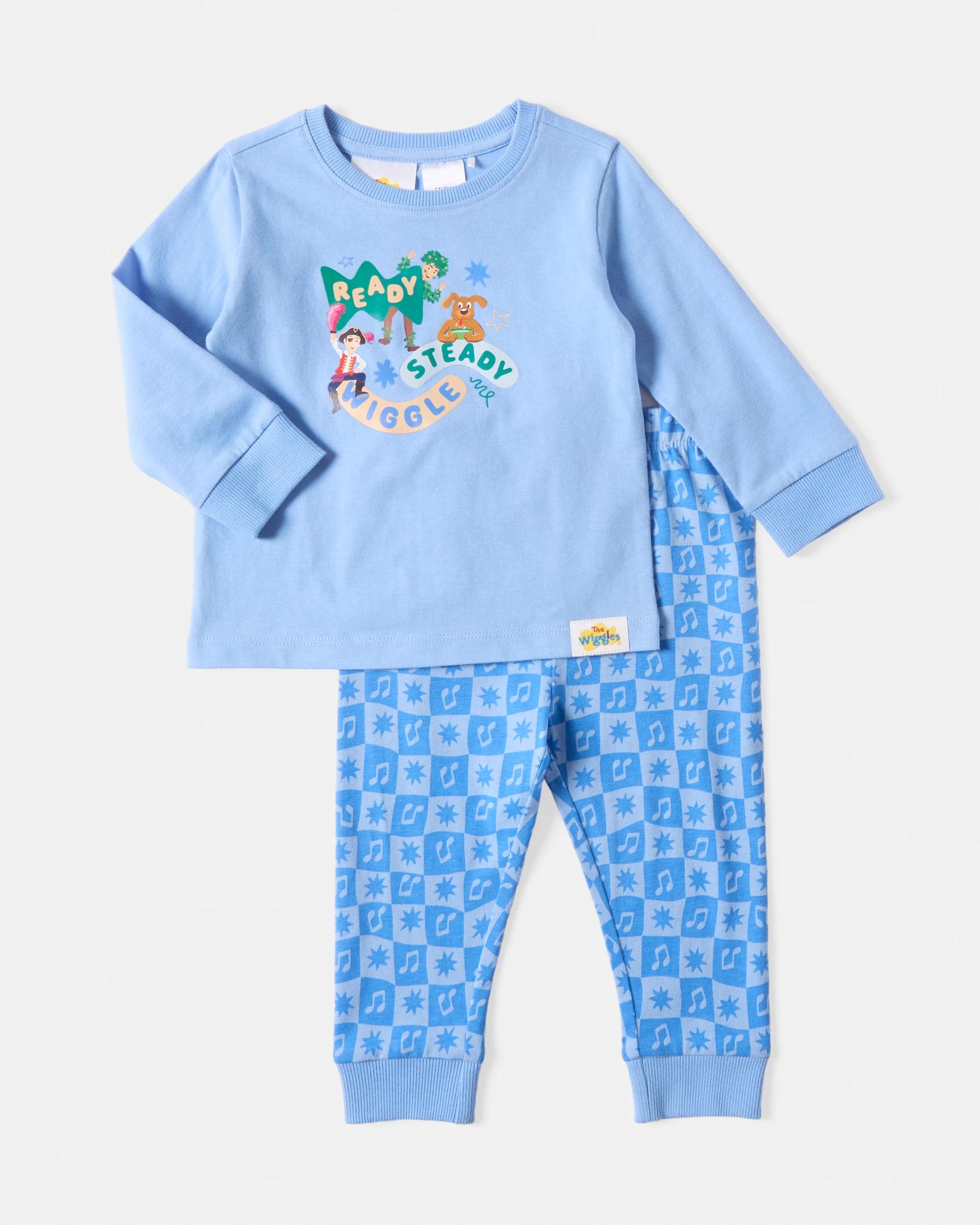 1 Wiggles License Long Sleeve Pyjama Set Blu Wiggle, 1 of 6