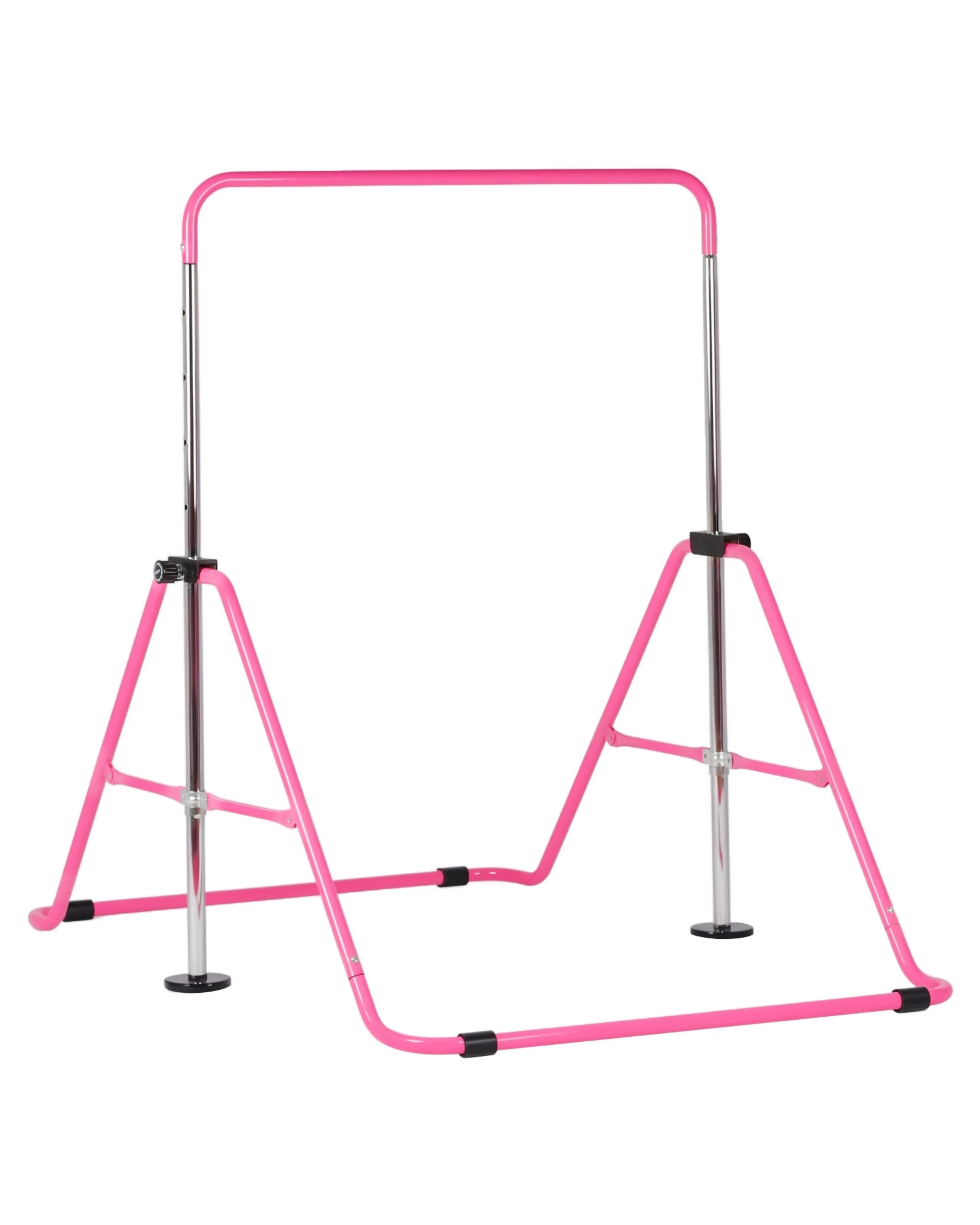 4 Advwin Foldable Kids Gymnastics Bar w/5 Adjustable Height Pink, 4 of 6