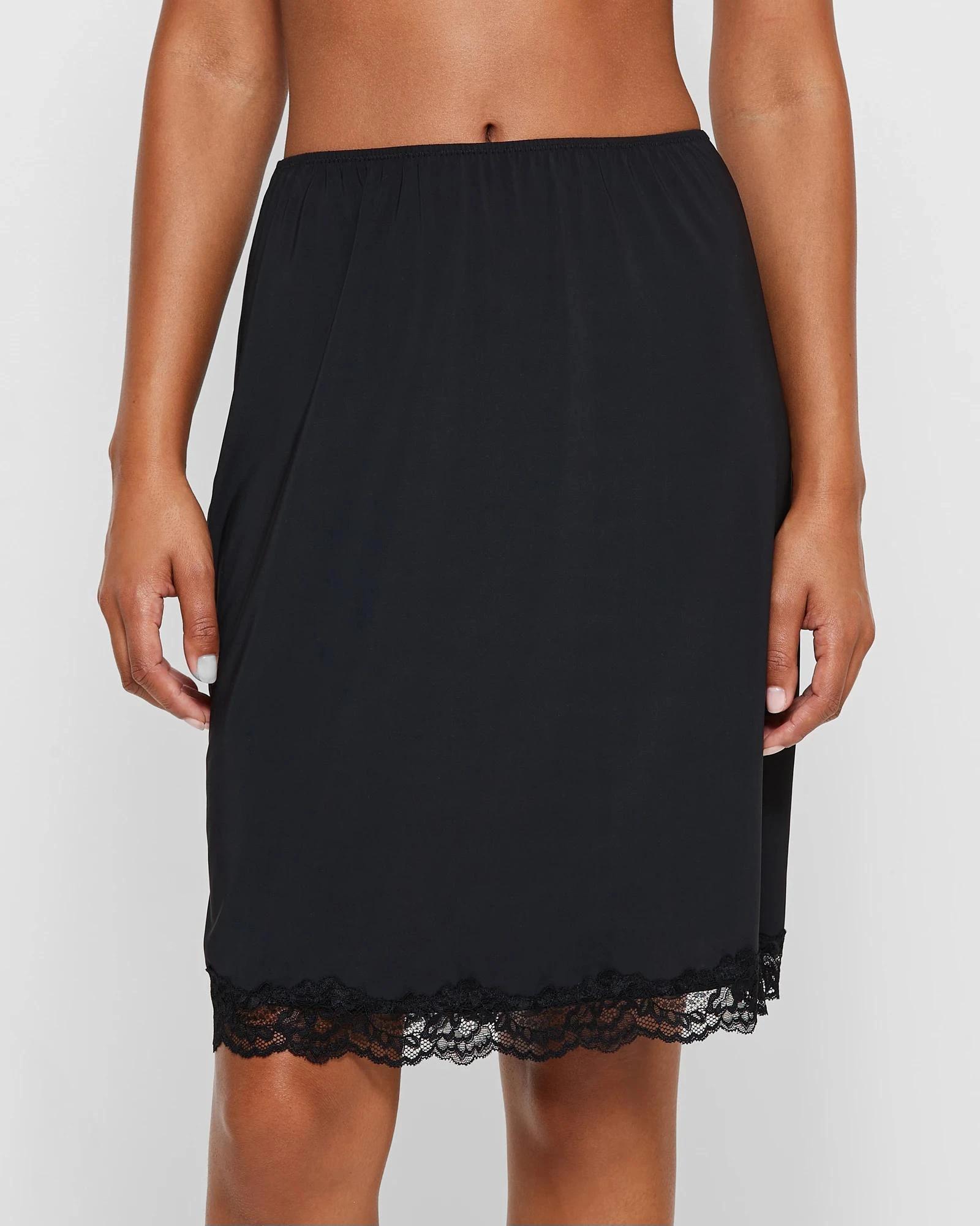 1 Target Luxe Smooth Touch Lace Trim Half Slip BLACK, 1 of 9