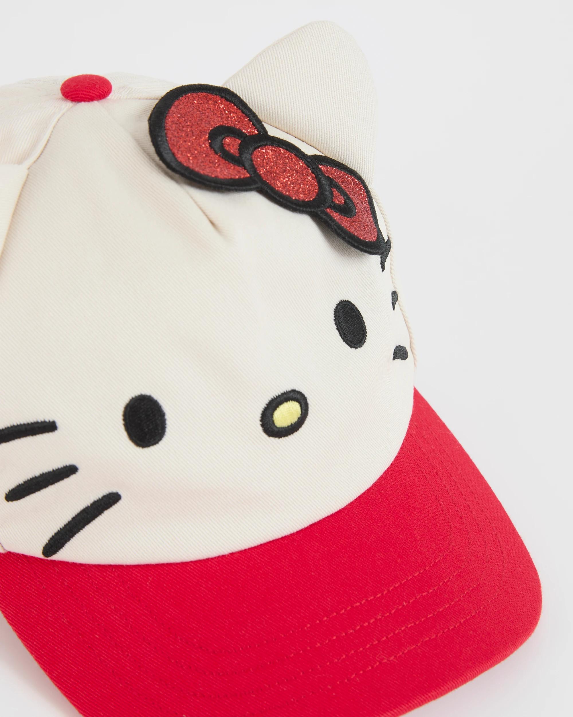 3 Kids Hello Kitty Bow Cap WHITE, 3 of 3