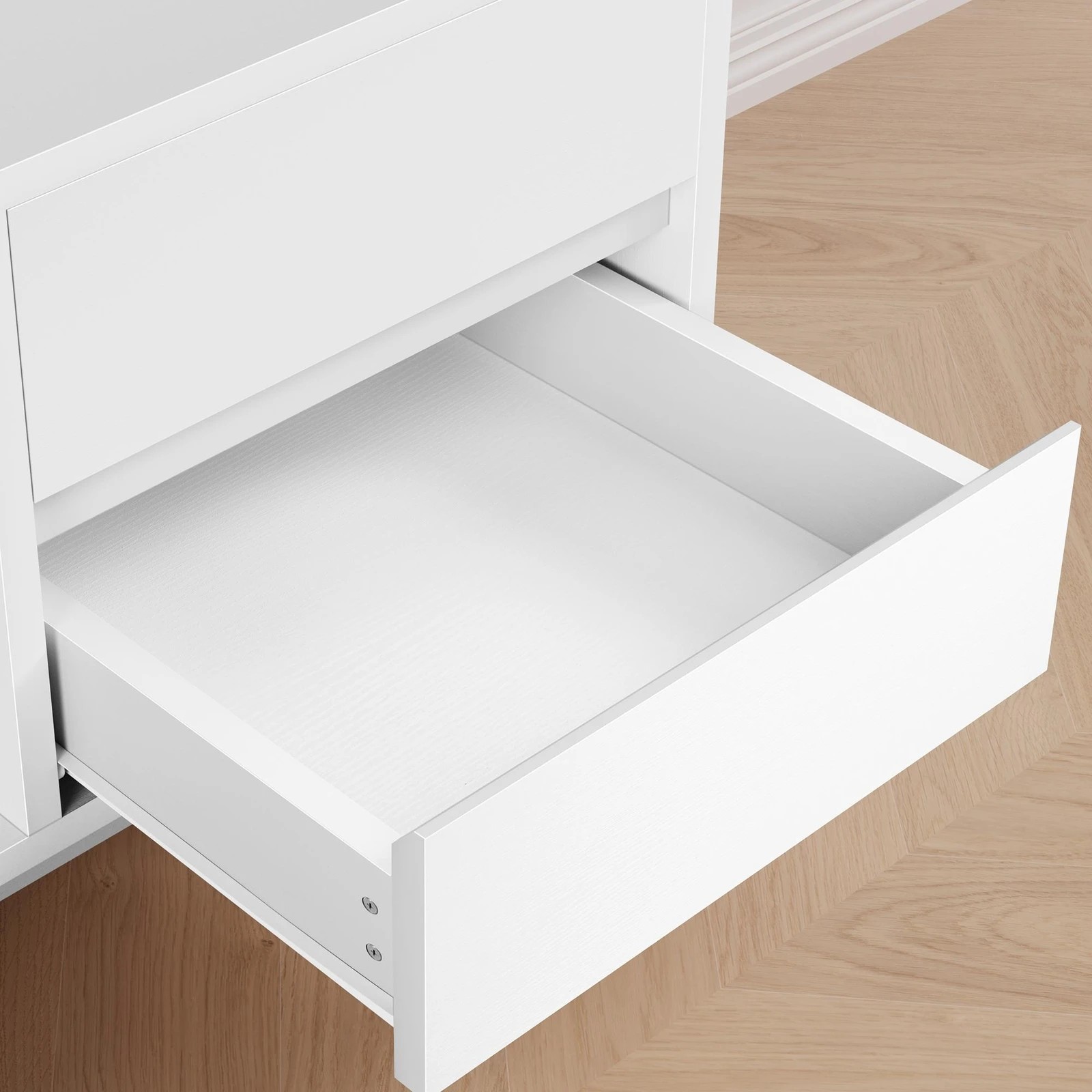 9 Alfordson Entertainment Unit TV Cabinet Stand 180cm Drawer Shelf - White, 9 of 10