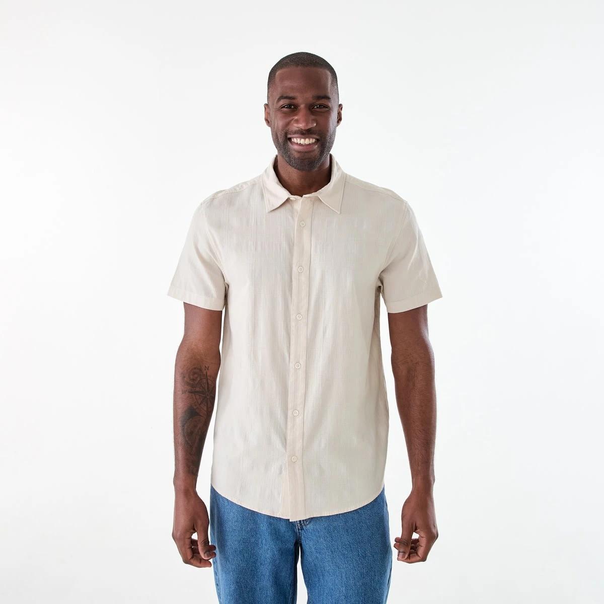 1 Short Sleeve Dobby Shirt Dune, 1 of 6