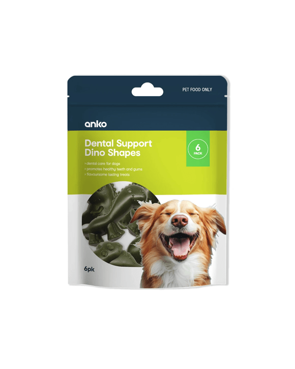 6 Pack Pet Treat Dental Bites Dino Shapes