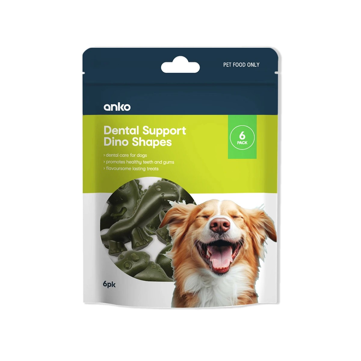 1 6 Pack Pet Treat Dental Bites Dino Shapes, 1 of 3