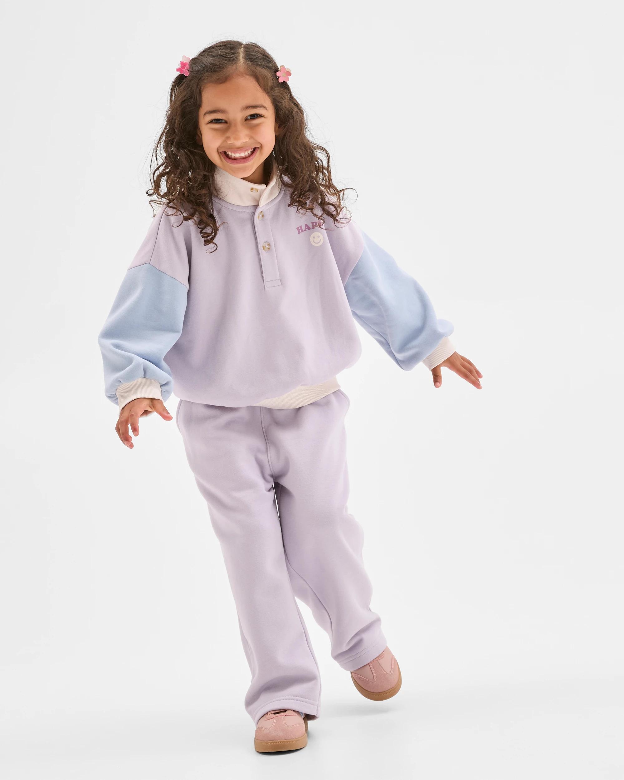 2 Target Kids Long Sleeve Colour Block Jumper PURPLE, 2 of 6