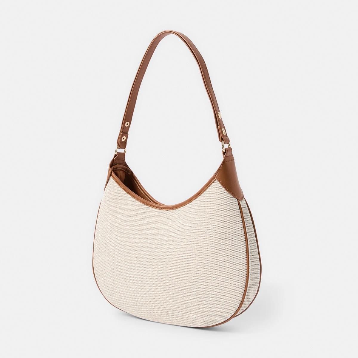 2 Woven Contrast Shoulder Bag Nat Tan, 2 of 10