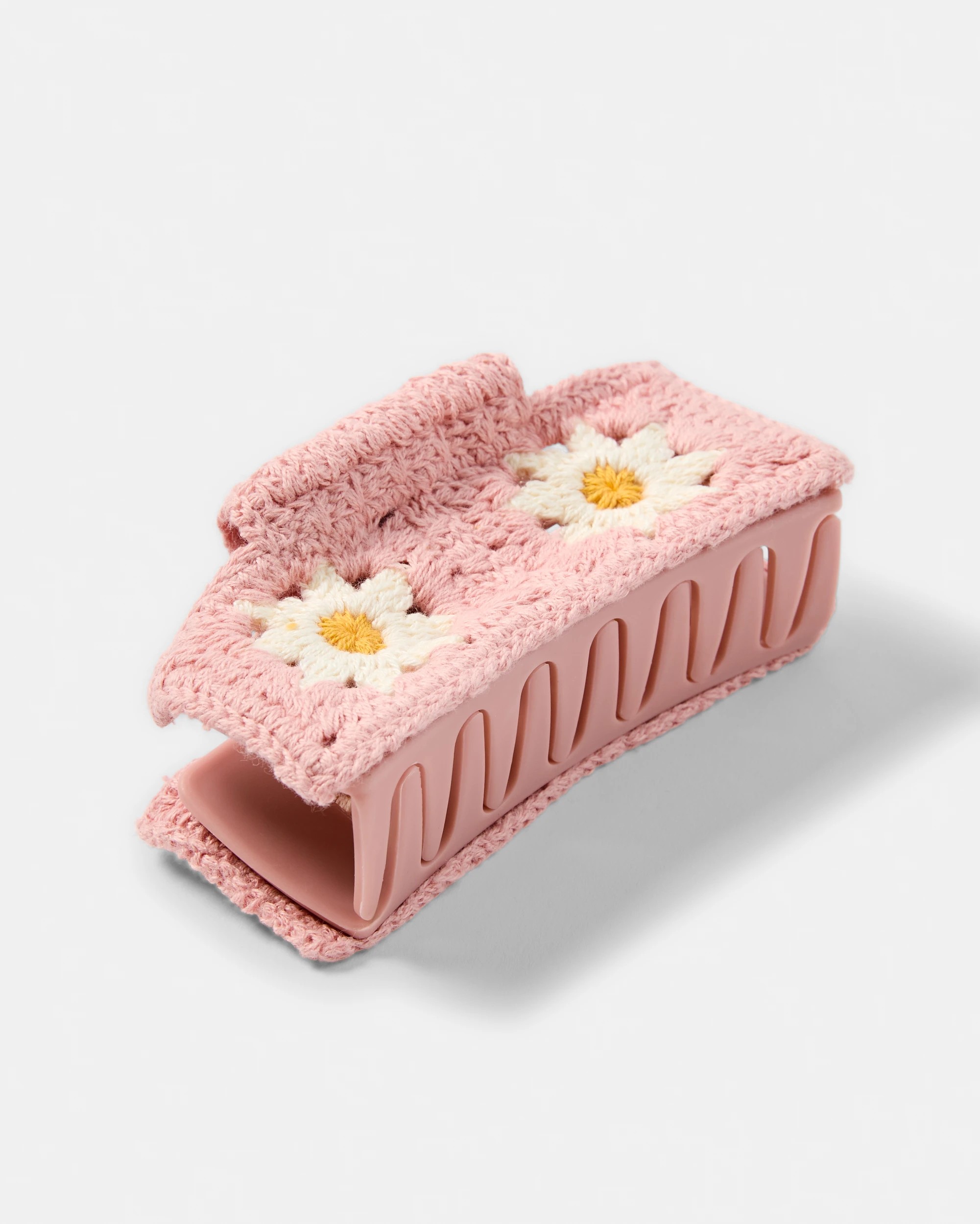 2 Pink Flower Crochet Claw Hair Clip, 2 of 4