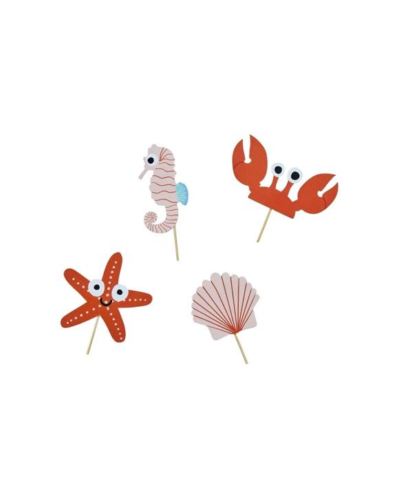 Anagram 12pc Whale Of A Time Cupcake Toppers Ocean Sea Creatures Theme - Multi