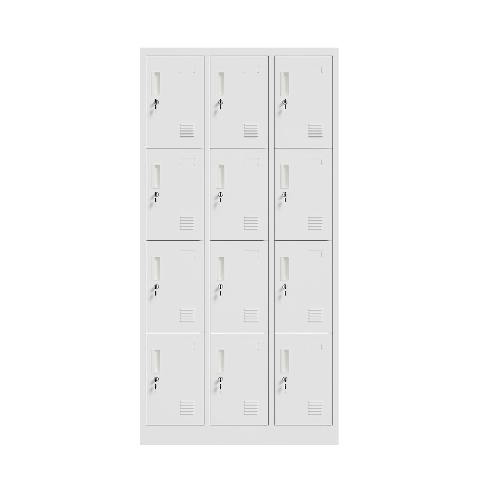 7 Oikiture 12 Doors Locker Cabinet Steel Storage Cupboard Office School Gym - White, 7 of 10