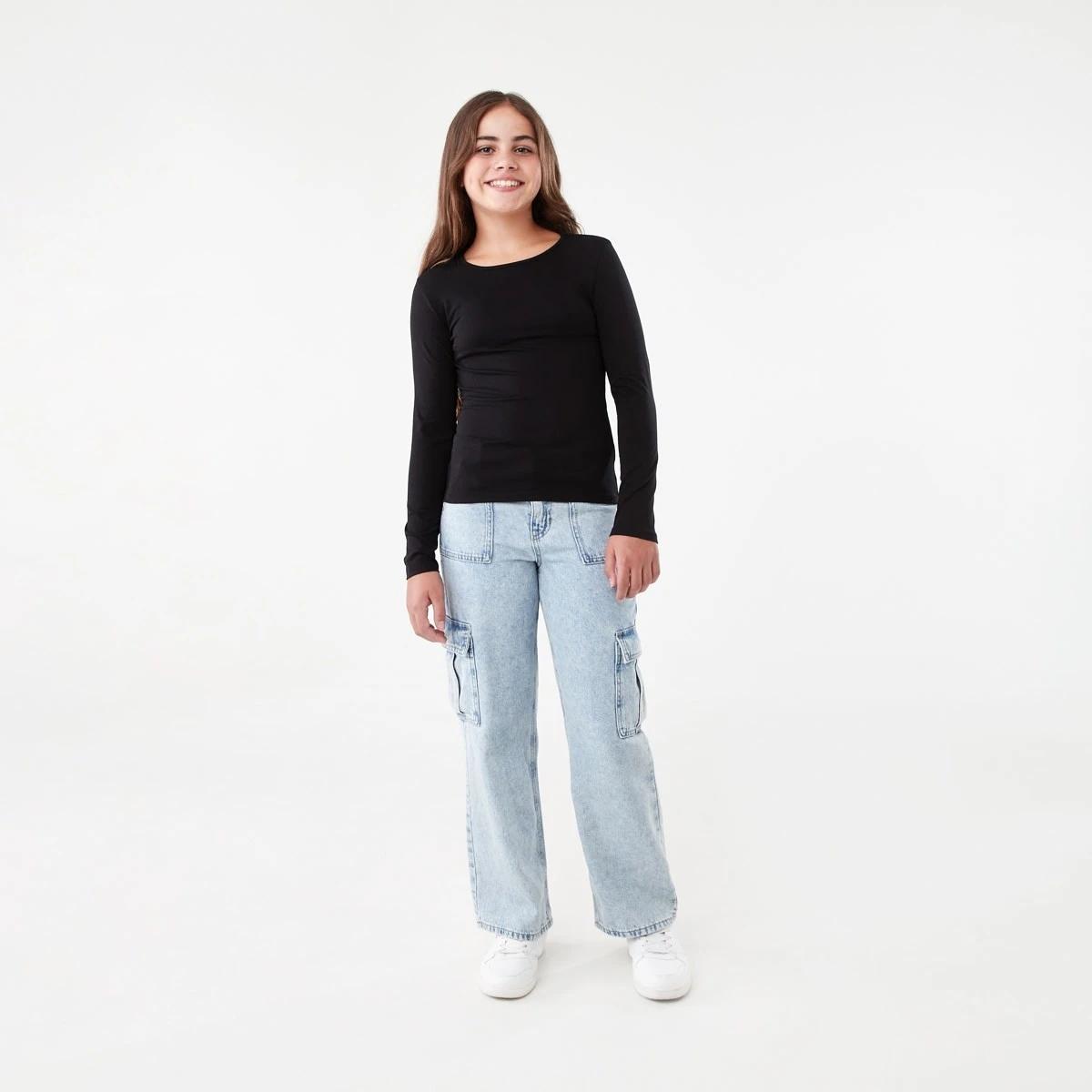 5 Plain Long Sleeve Top Black, 5 of 8