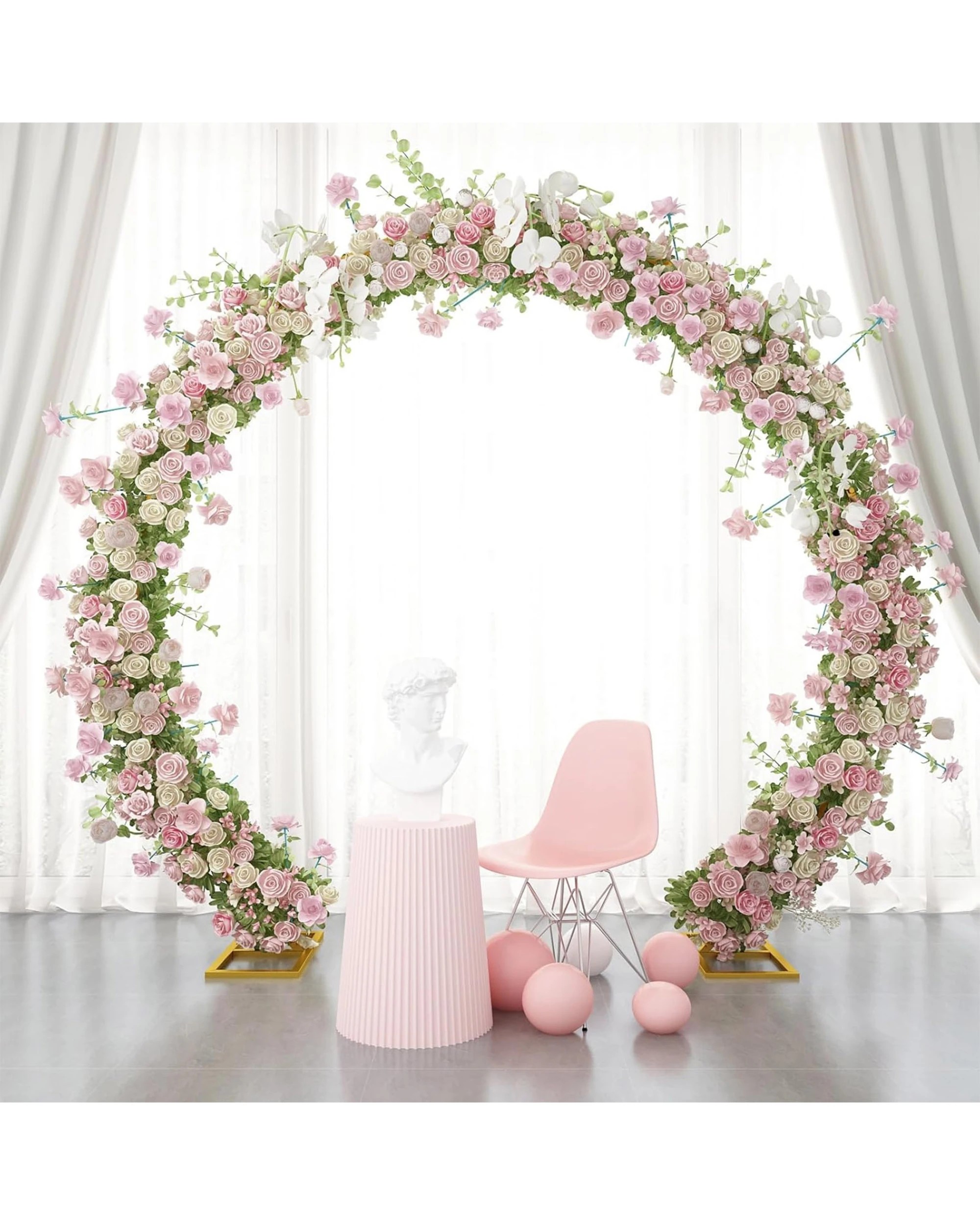2 Party Maker Metal Semi-Circle Arch Frame 2.5m - Gold, 2 of 4