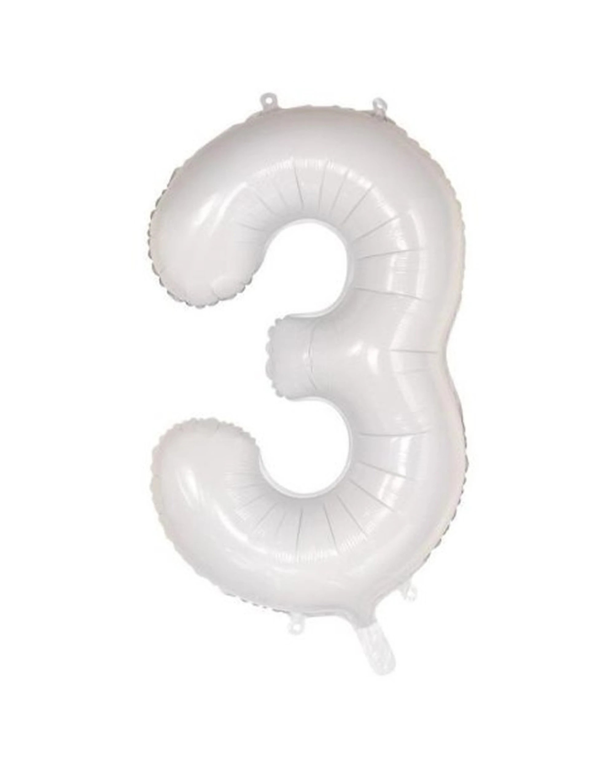 1 Alpen Decrotex Foil Balloon Number 3 Party Decoration 34 Inches - White, 1 of 1